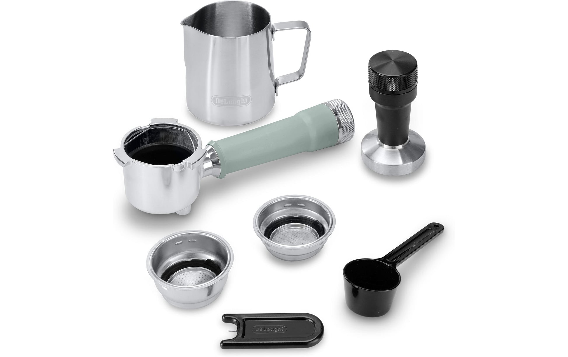De’Longhi Dedica Duo EC890.M Siebträgermaschine – für E.S.E.-Pads, 15 bar, 1,1 l, Mint