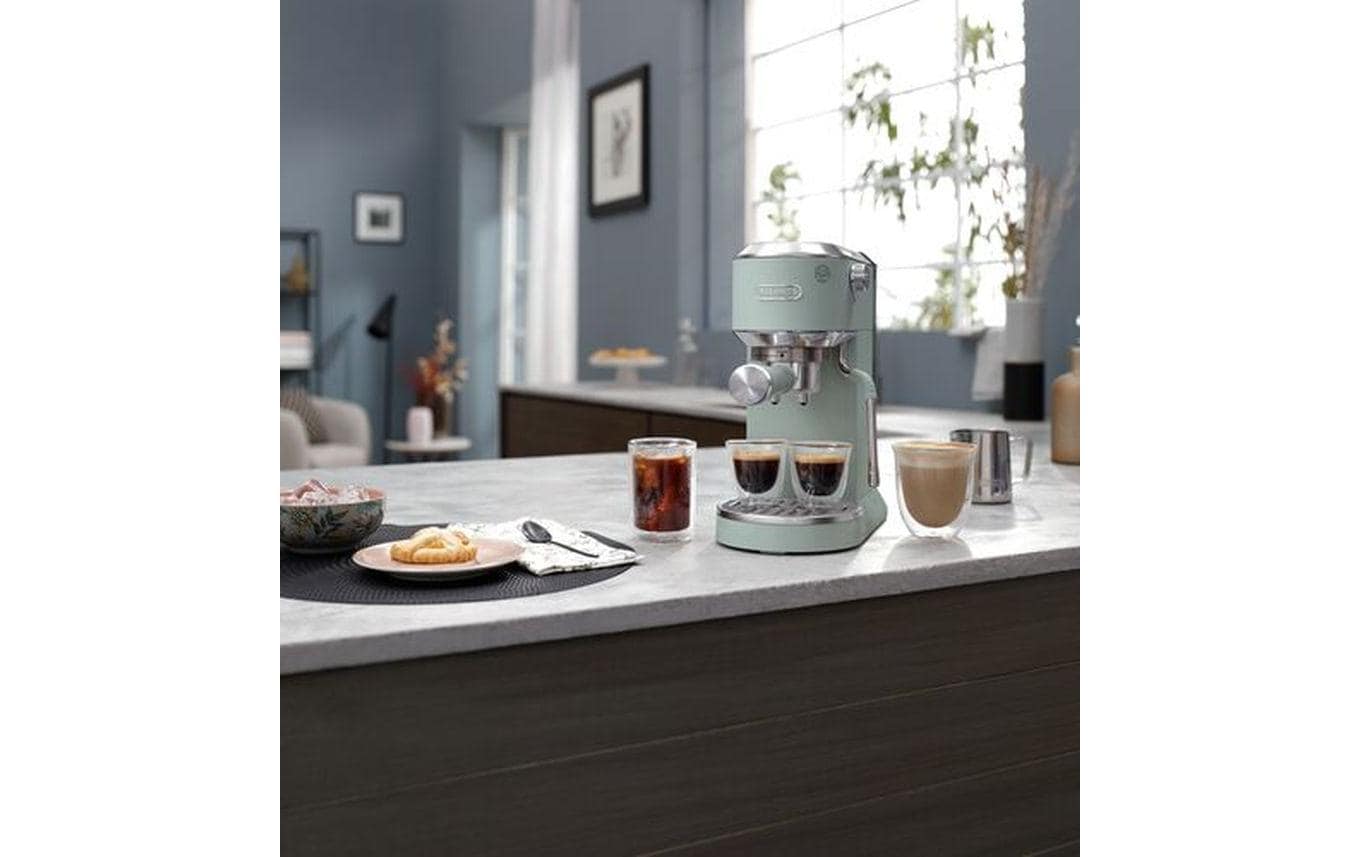 De’Longhi Dedica Duo EC890.M Siebträgermaschine – für E.S.E.-Pads, 15 bar, 1,1 l, Mint