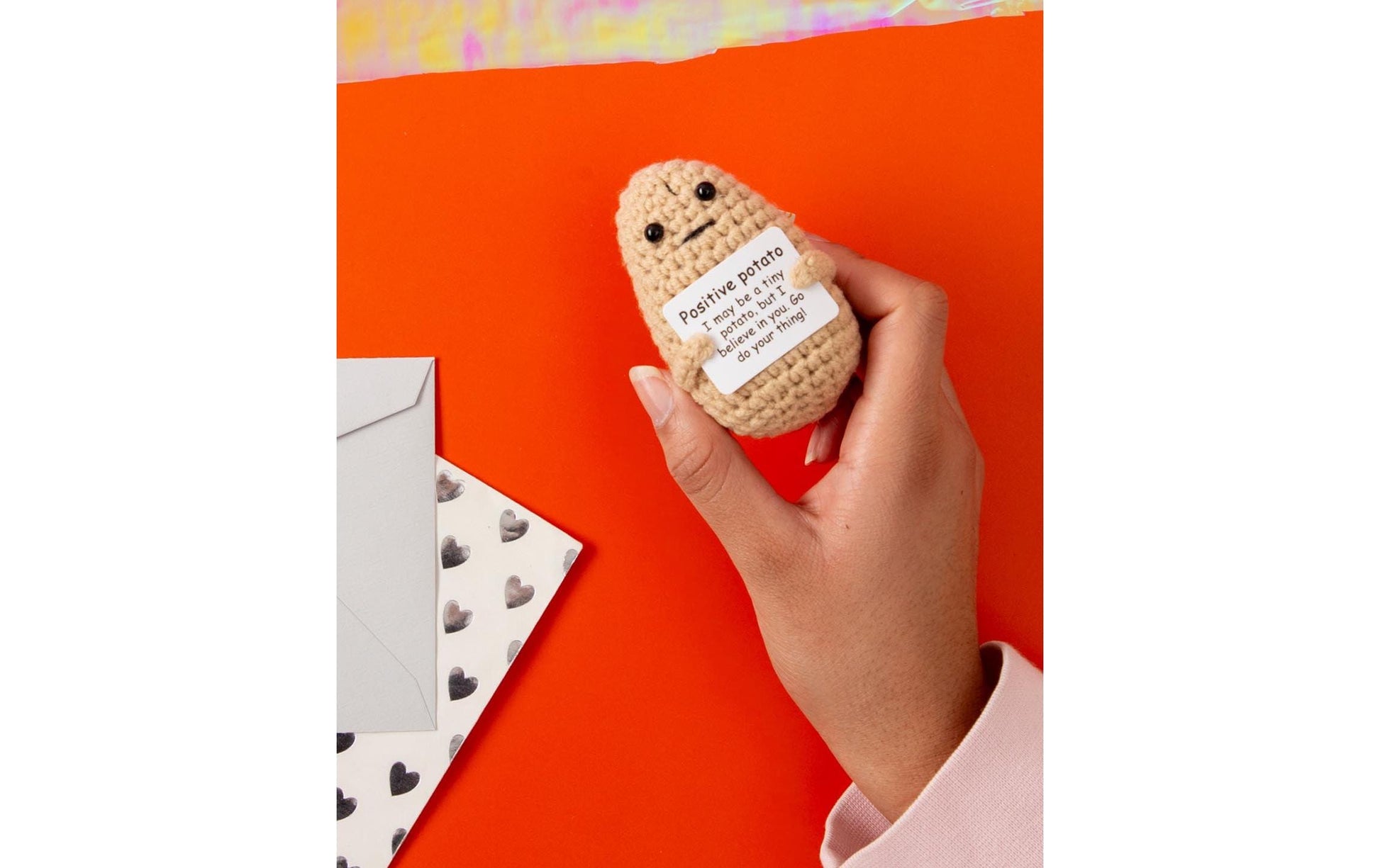 I am Creative Plüschtier Positive Potato – 7,5 × 5,5 cm – beige