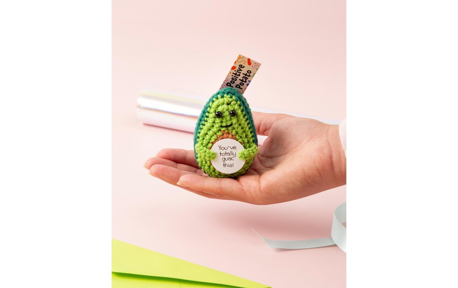 I am Creative Plüschtier Positive Avocado – 7,5 cm – grün