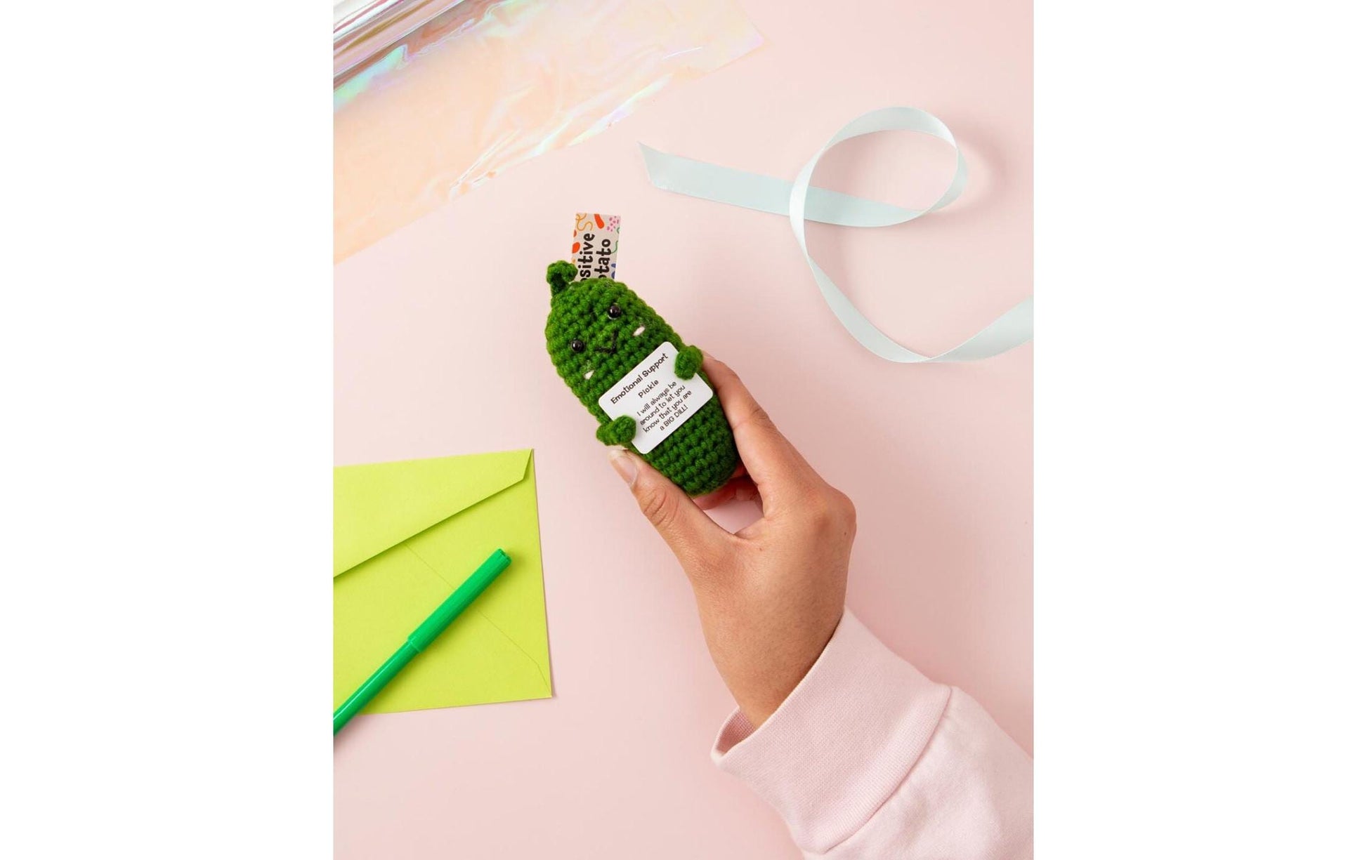 I am Creative Plüschtier Positive Pickle – 13 cm – grün