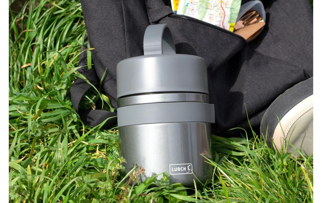 Lurch Thermobox Iso-Pot 2.0 – 500 ml, Ø 11.0 cm, Edelstahl, Schwarz, mit Deckel, vakuumisoliert, auslaufsicher