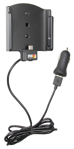 Brodit Auto-Halterung, aktive Halterung mit Ladefunktion (Zigarettenanzünder/USB) – für OnePlus 5 – Schwarz
