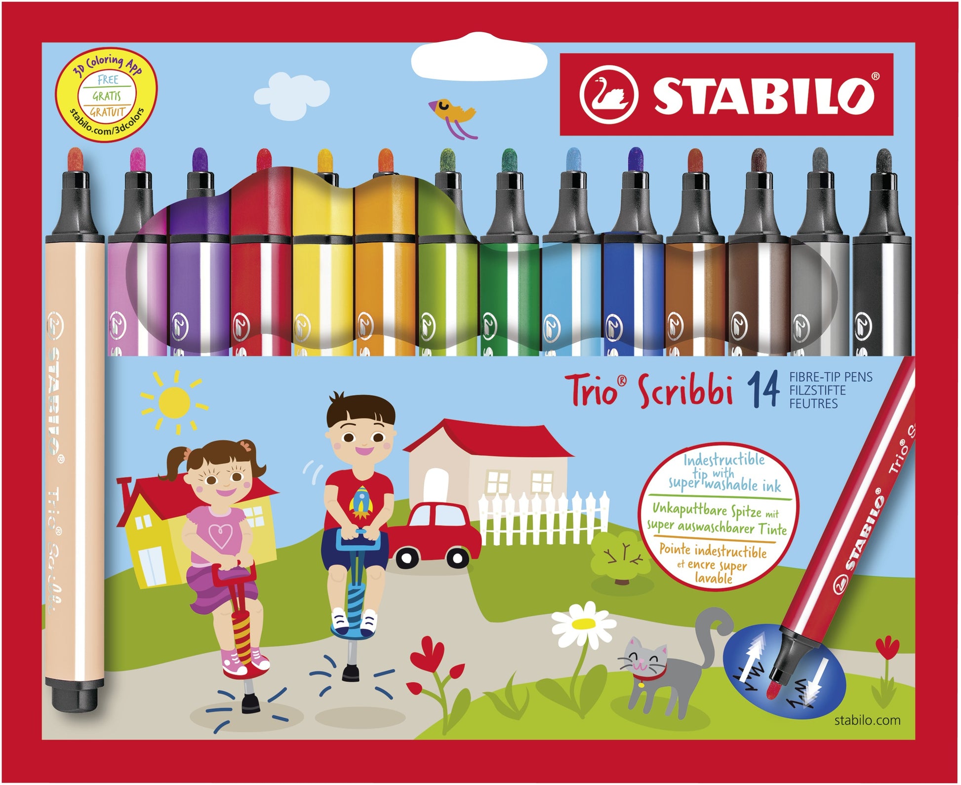 STABILO Filzstifte, Strichbreite 1,5–2 mm, 14 Farben