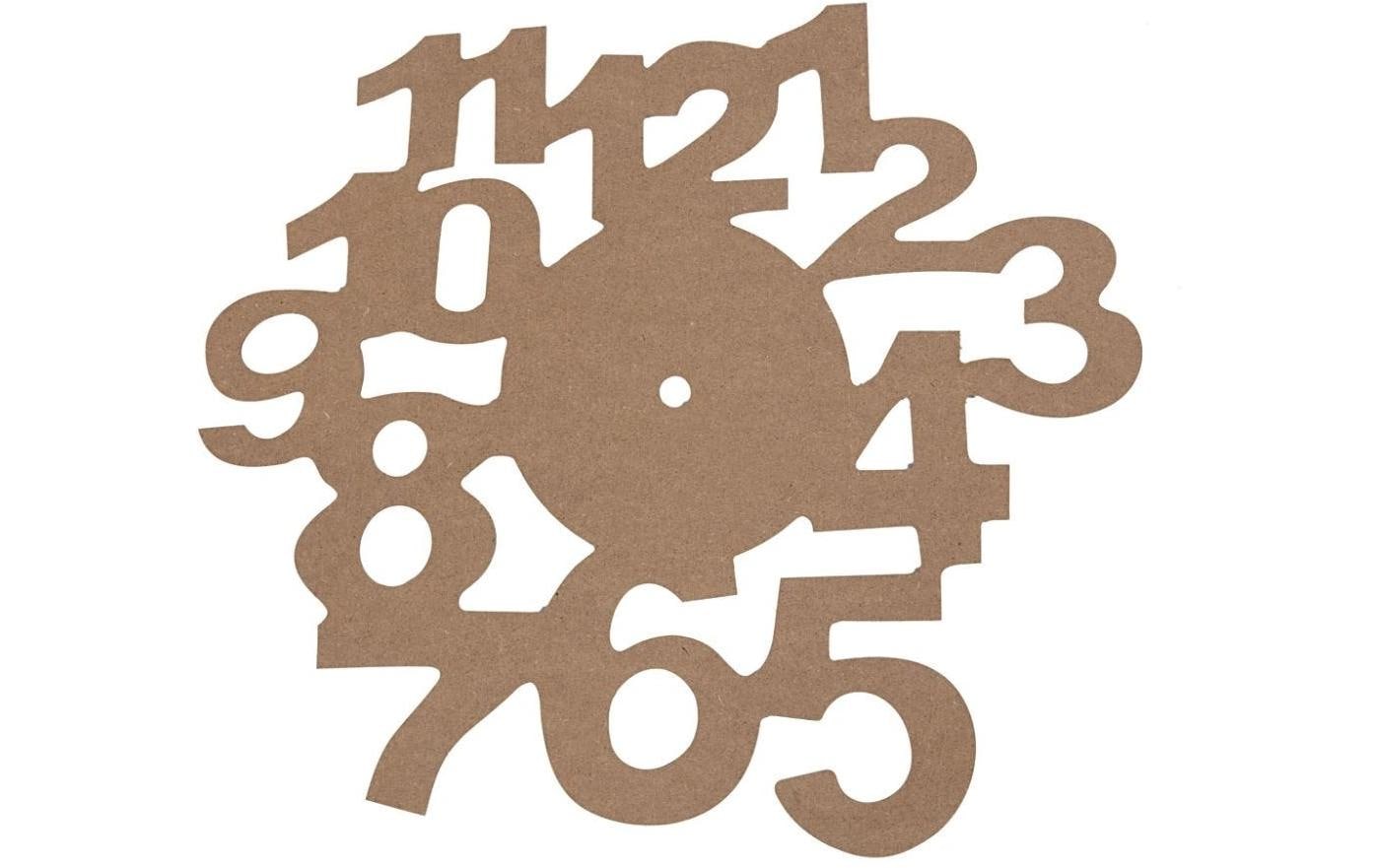 Creativ Company Holzrohling, Holz, Ziffernblatt, 30 × 30 cm, 3 mm, 1 Stk.