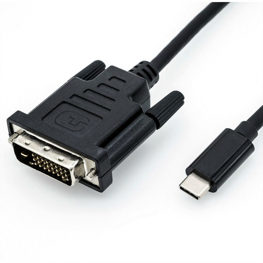 ROLINE USB-C auf DVI Adapter – 4K 60 Hz – 1 m – verriegelbar – für Geräte mit USB-C (DisplayPort Alt Mode)
