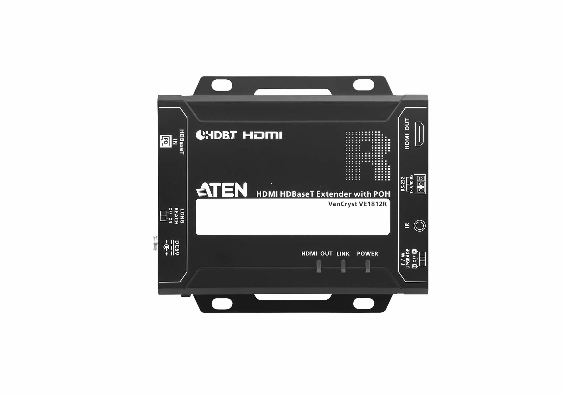 ATEN VE1812R – HDBaseT HDMI Empfänger über Cat6a, 1× HDMI Ausgang, 4K@30 Hz, 100 m, POH, RS-232, IR, HDCP, Schwarz
