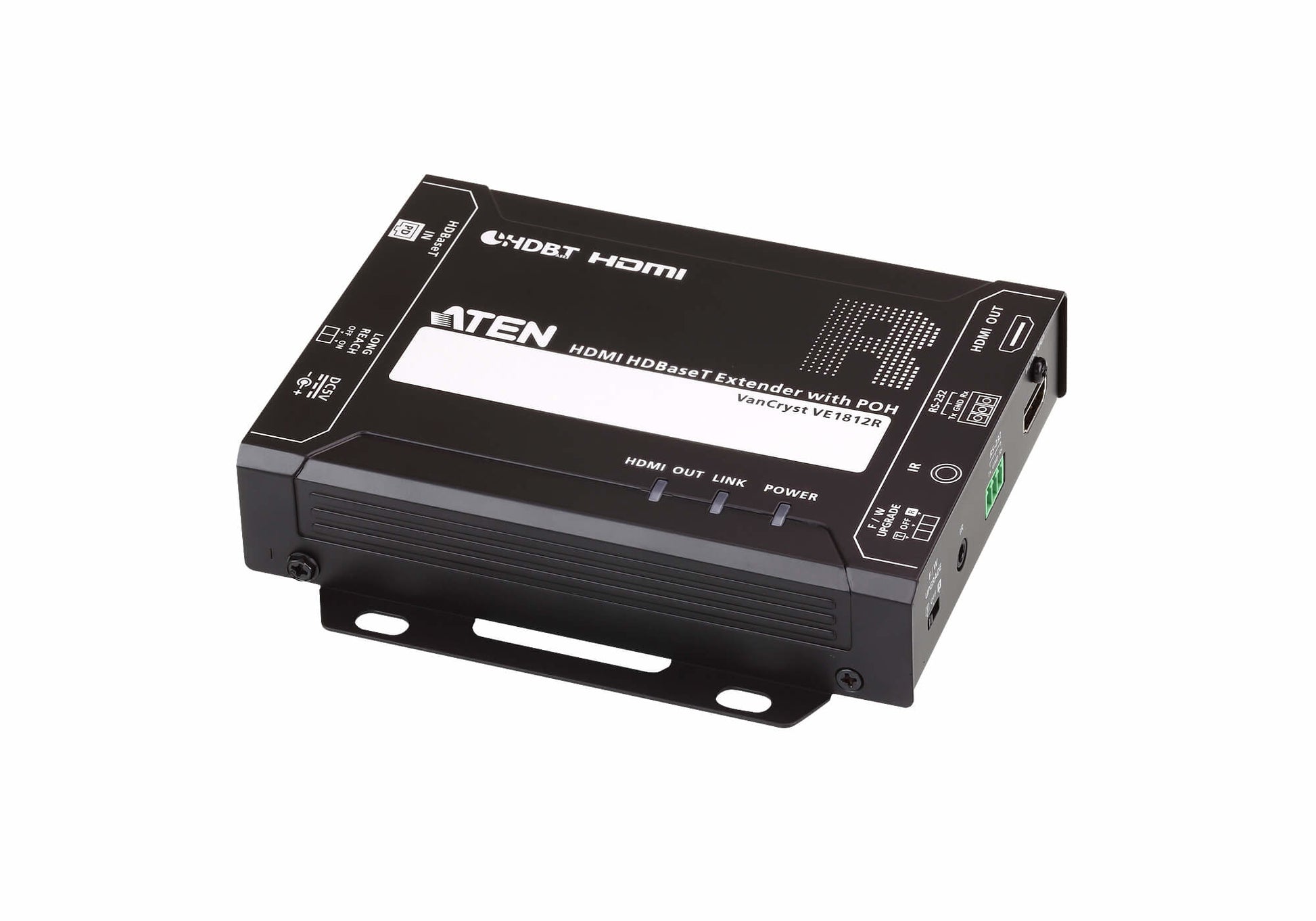ATEN VE1812R – HDBaseT HDMI Empfänger über Cat6a, 1× HDMI Ausgang, 4K@30 Hz, 100 m, POH, RS-232, IR, HDCP, Schwarz