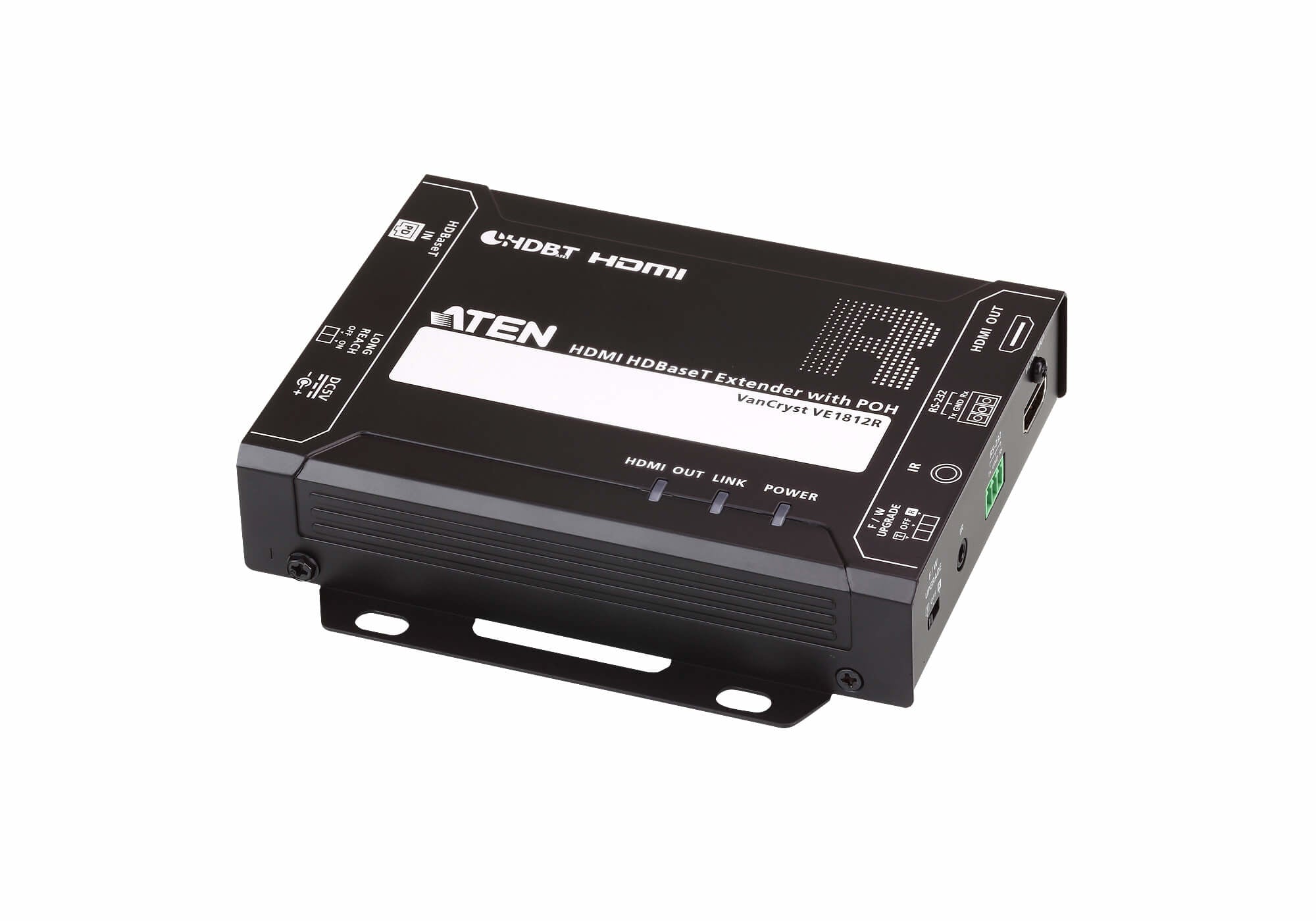 ATEN VE1812R – HDBaseT HDMI Empfänger über Cat6a, 1× HDMI Ausgang, 4K@30 Hz, 100 m, POH, RS-232, IR, HDCP, Schwarz