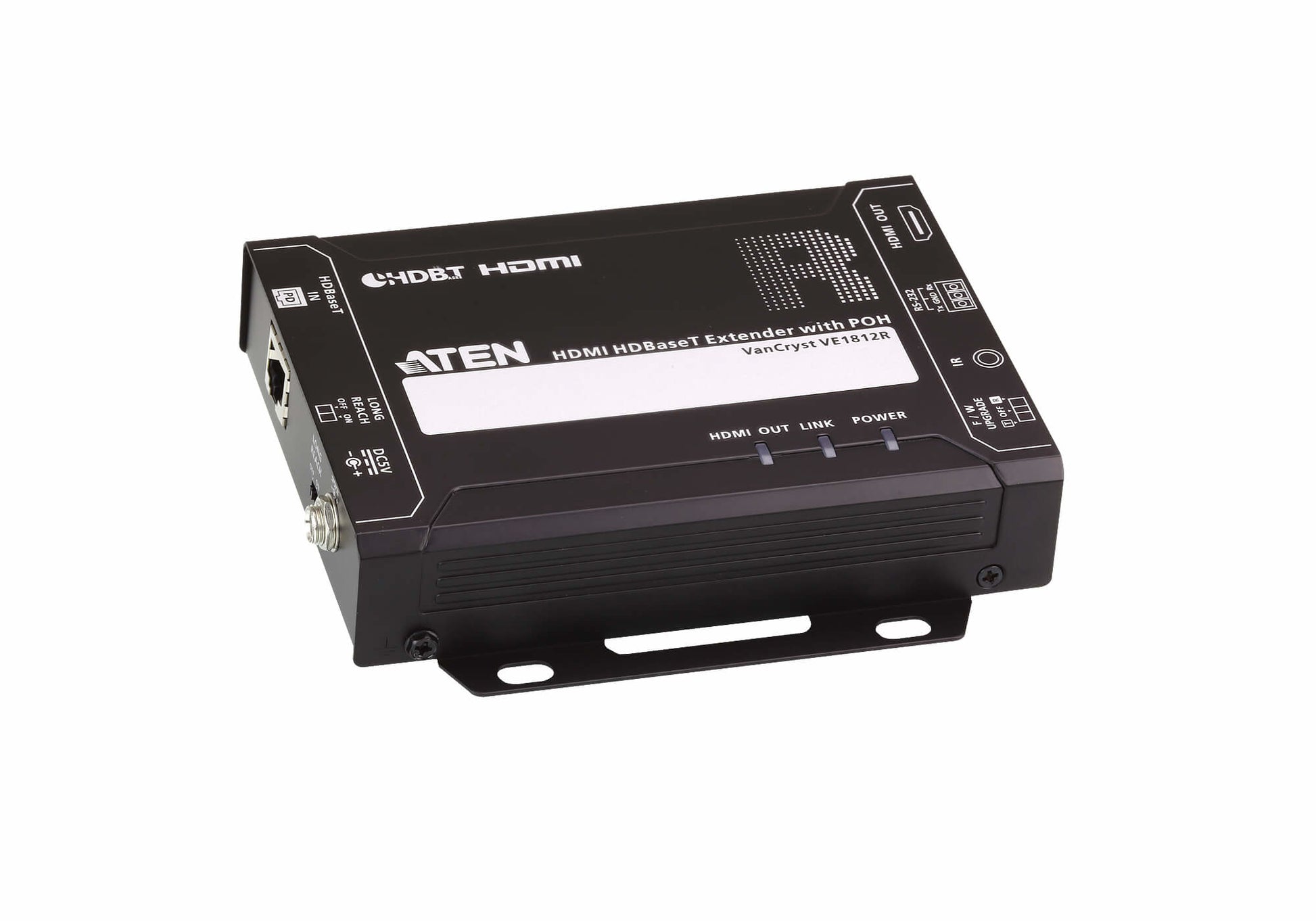 ATEN VE1812R – HDBaseT HDMI Empfänger über Cat6a, 1× HDMI Ausgang, 4K@30 Hz, 100 m, POH, RS-232, IR, HDCP, Schwarz