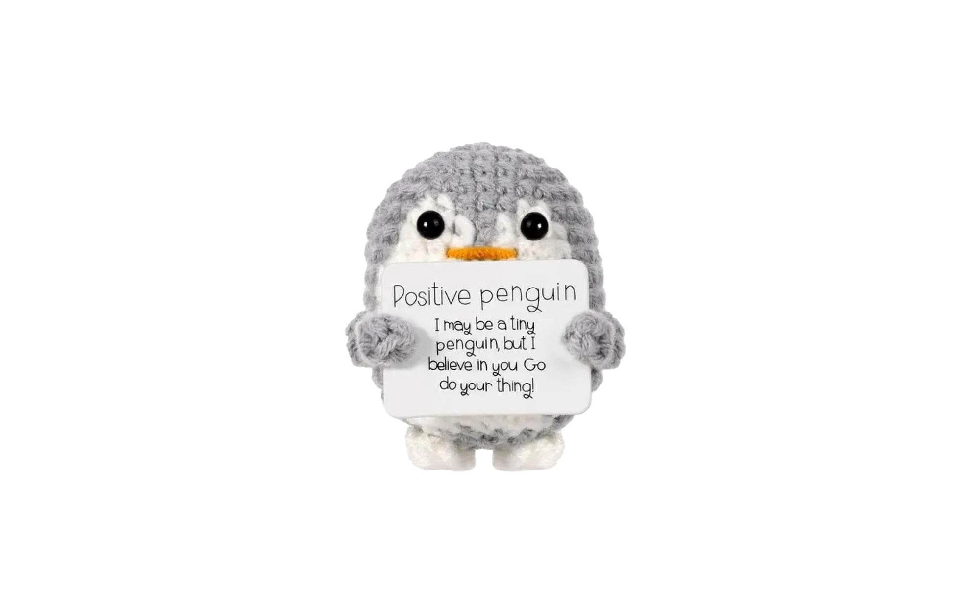 I am Creative Plüschtier Positive Penguin – 6,0 cm – Grau/Weiss