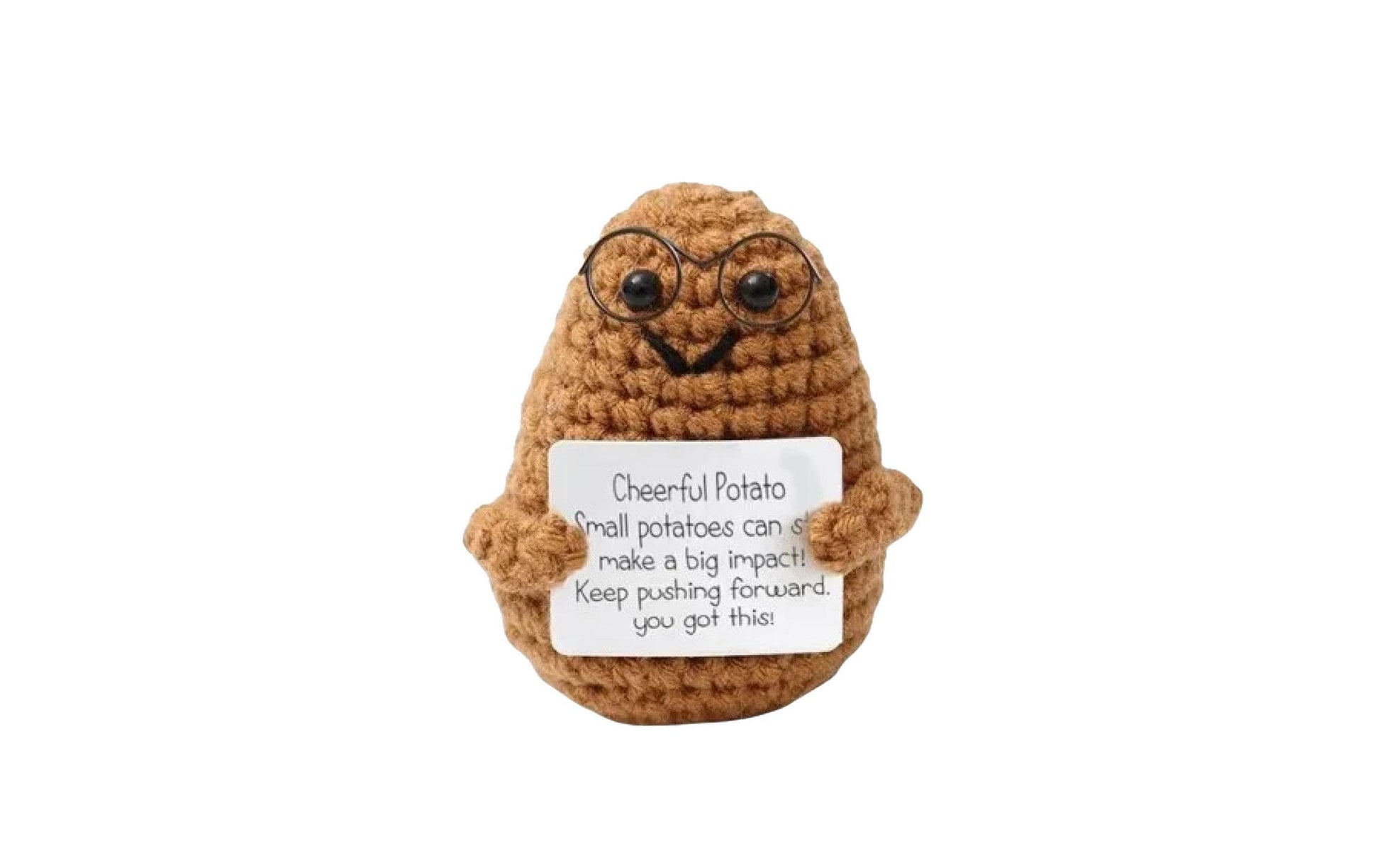 I am Creative Plüschtier Positive Potato mit Brille – 8 cm – Braun