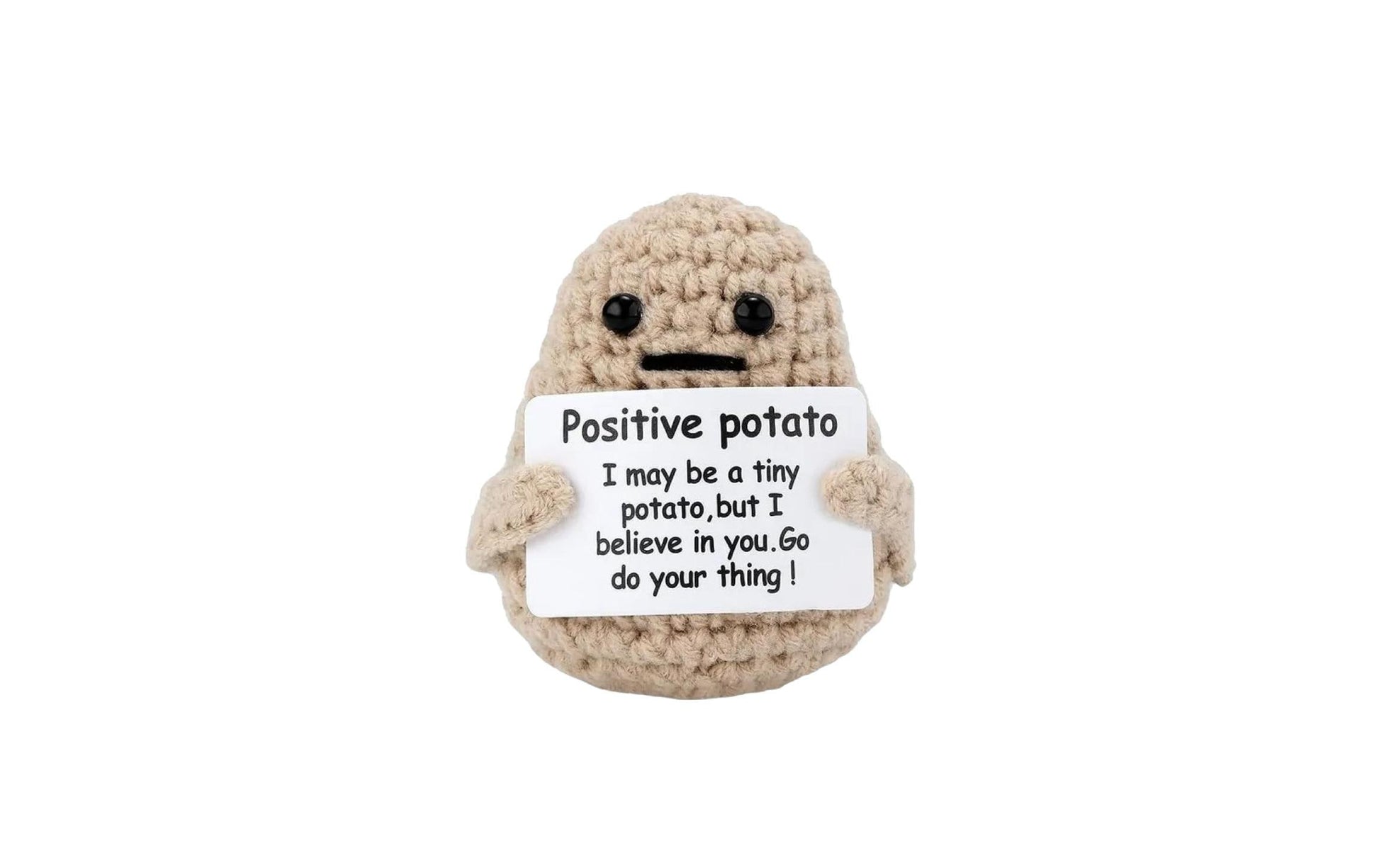 I am Creative Plüschtier Positive Potato – 7,5 × 5,5 cm – beige