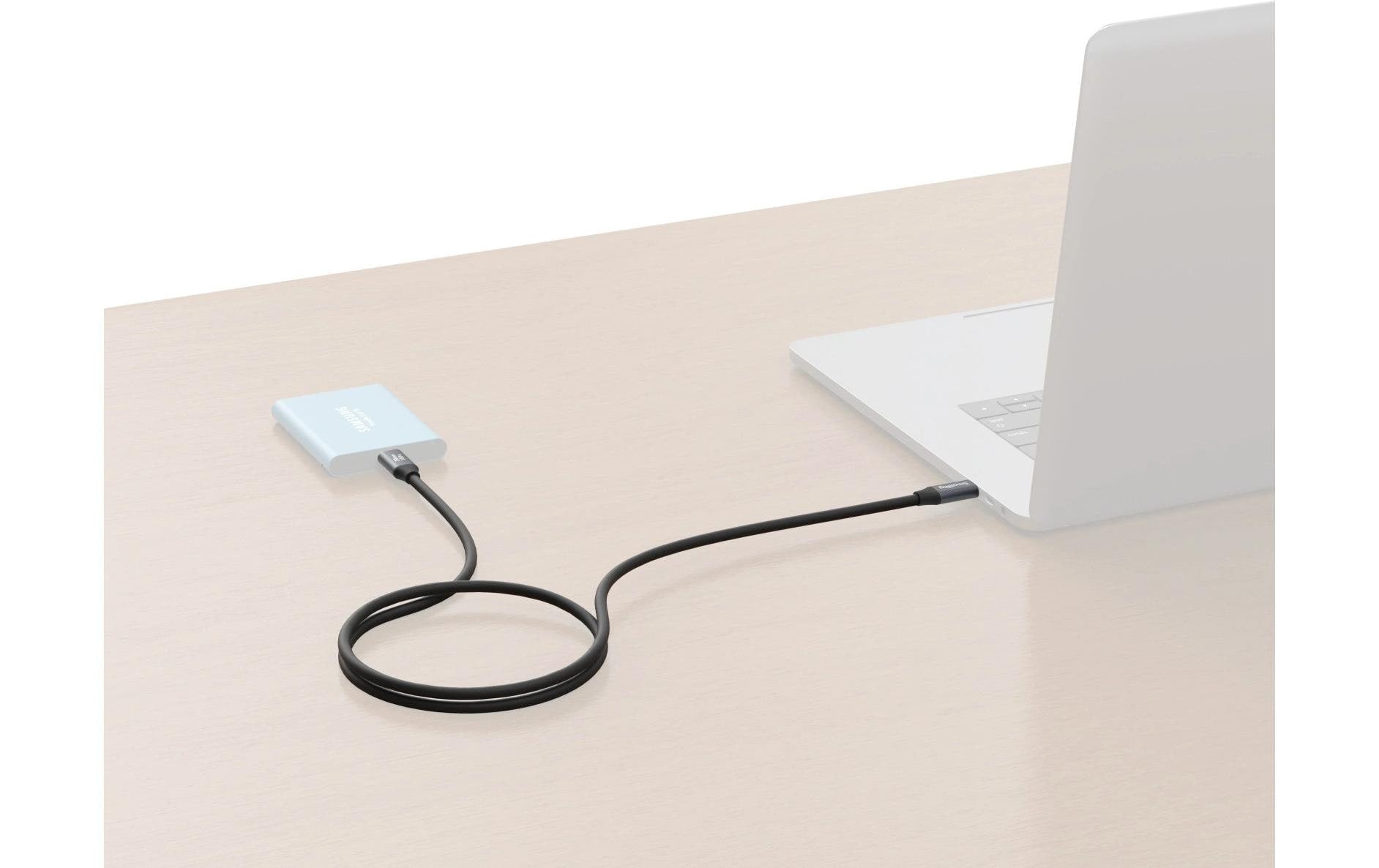 SmallRig USB-C auf USB-C Kabel – 20 Gbit/s – 0,6 m – PD 100 W – DP Alt Mode – Schwarz/Grau