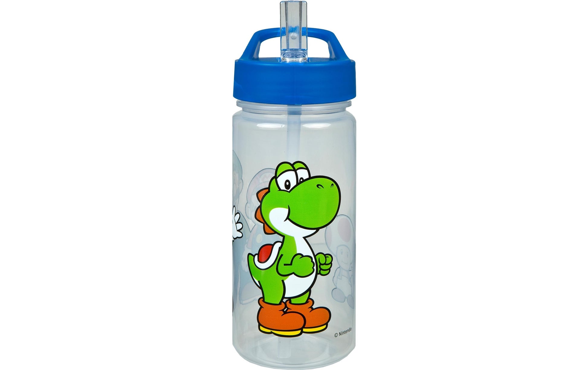 Scooli Kindertrinkflasche 500 ml – mit Strohhalm, Kunststoff, Aktivdeckel, Super Mario