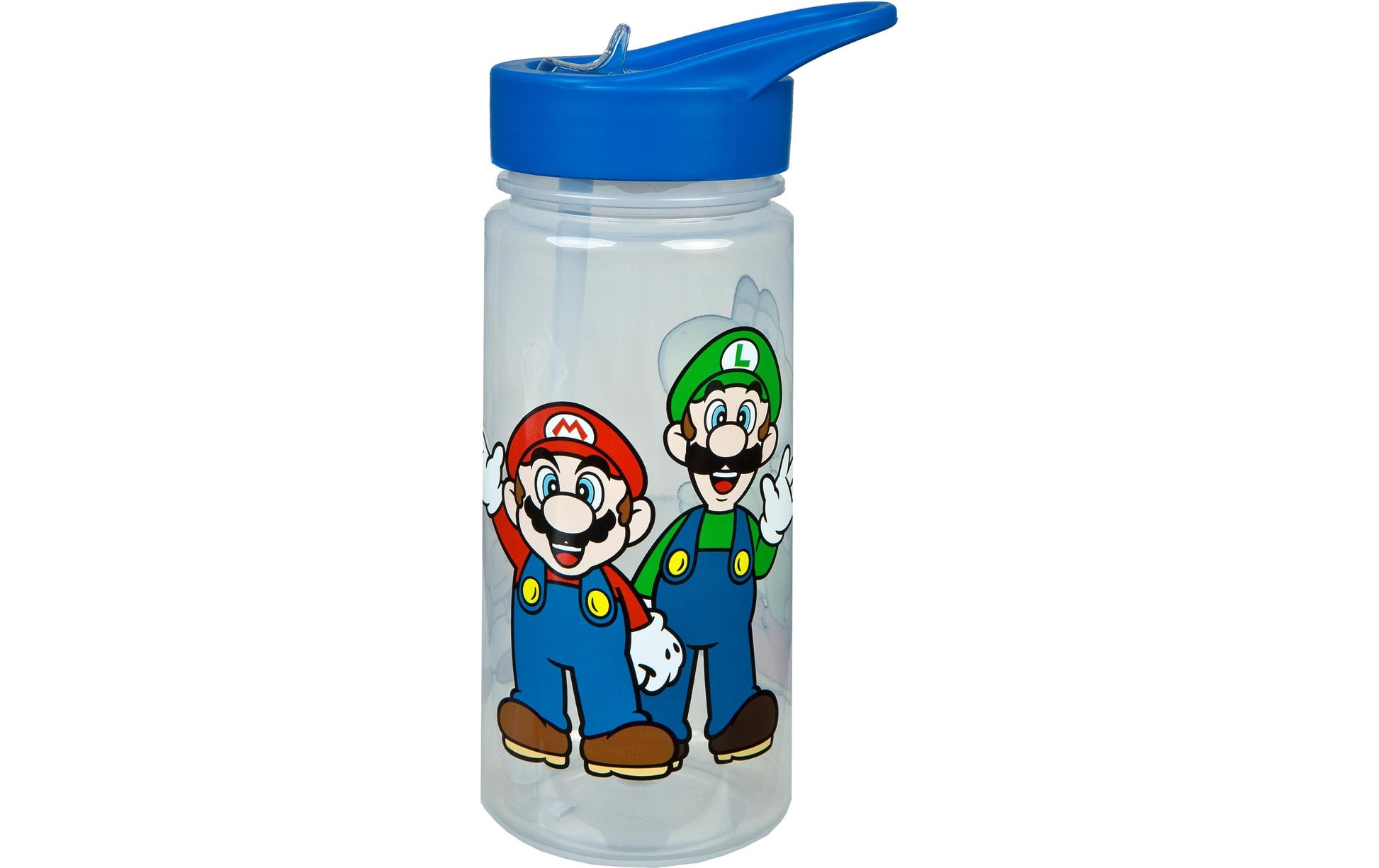 Scooli Kindertrinkflasche 500 ml – mit Strohhalm, Kunststoff, Aktivdeckel, Super Mario