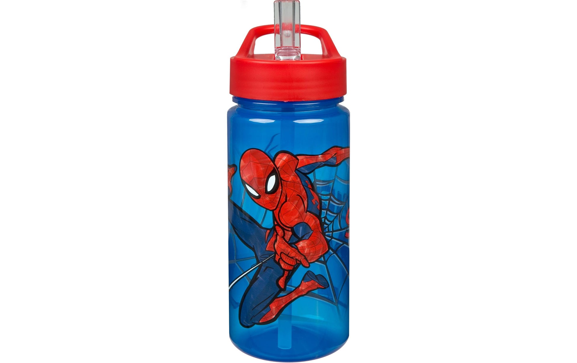 Scooli Kindertrinkflasche 500 ml – mit Strohhalm, Kunststoff, Spider-Man