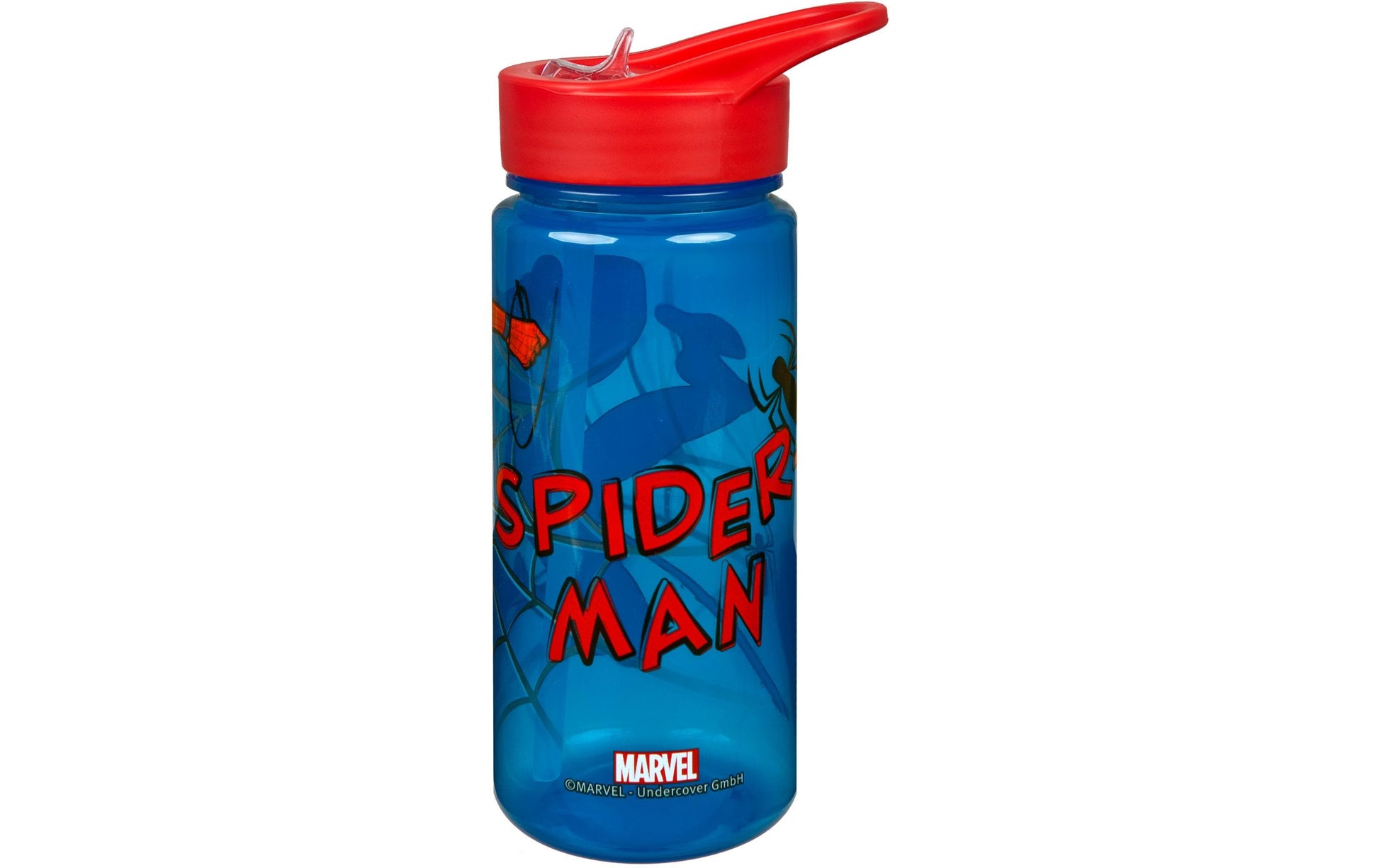 Scooli Kindertrinkflasche 500 ml – mit Strohhalm, Kunststoff, Spider-Man