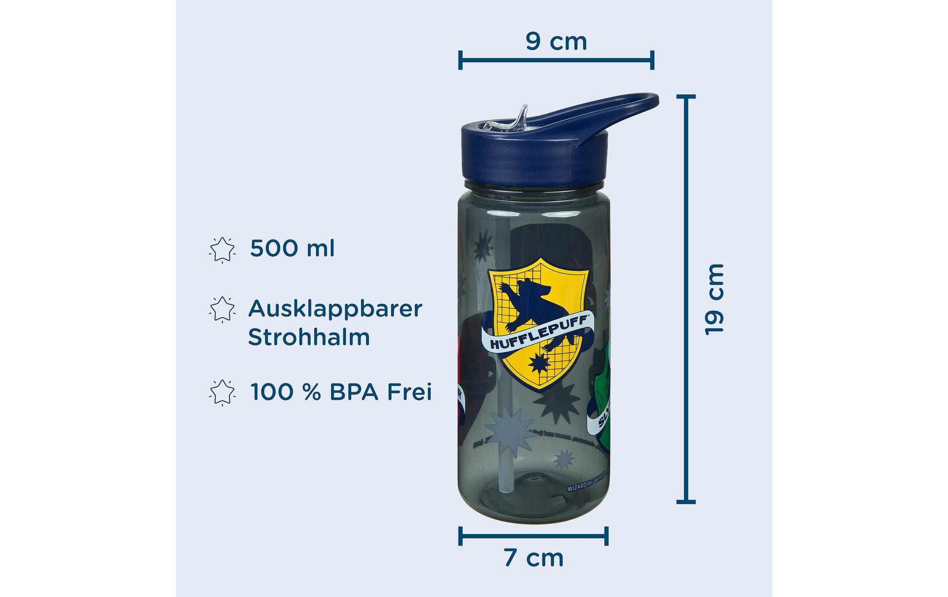 Scooli Kindertrinkflasche 500 ml – mit Strohhalm, Kunststoff, Harry Potter