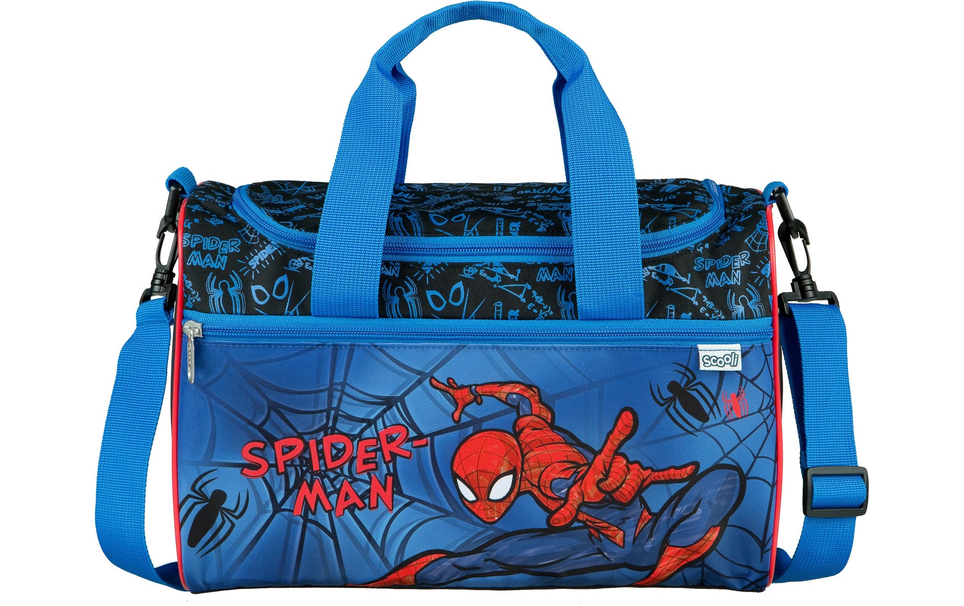 Scooli Sporttasche Spiderman – 8 l, Polyester, Schwarz, 33 × 22 × 16 cm