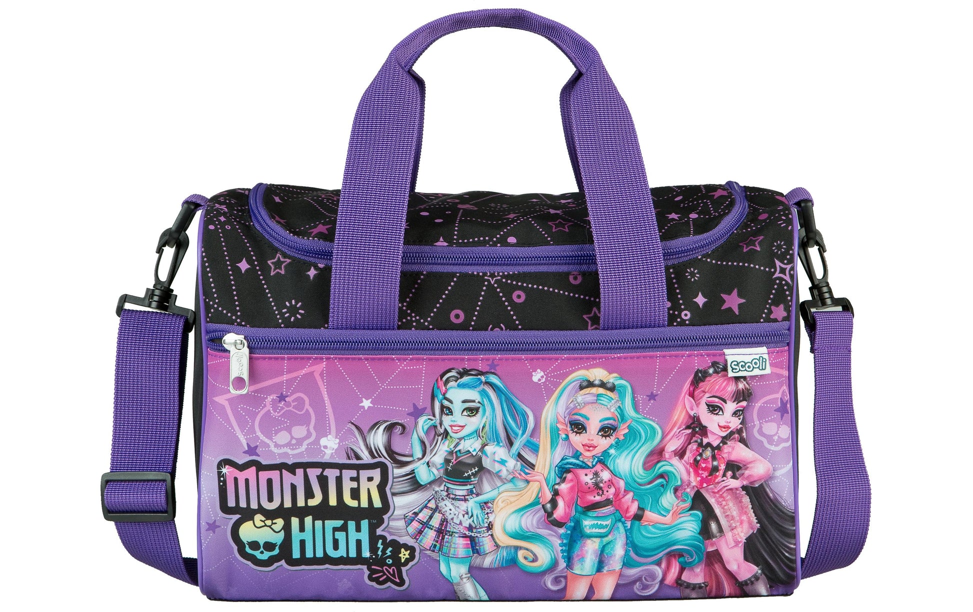 Scooli Sporttasche Monster – 8 l, Polyester, Violett, 33 × 22 × 16 cm