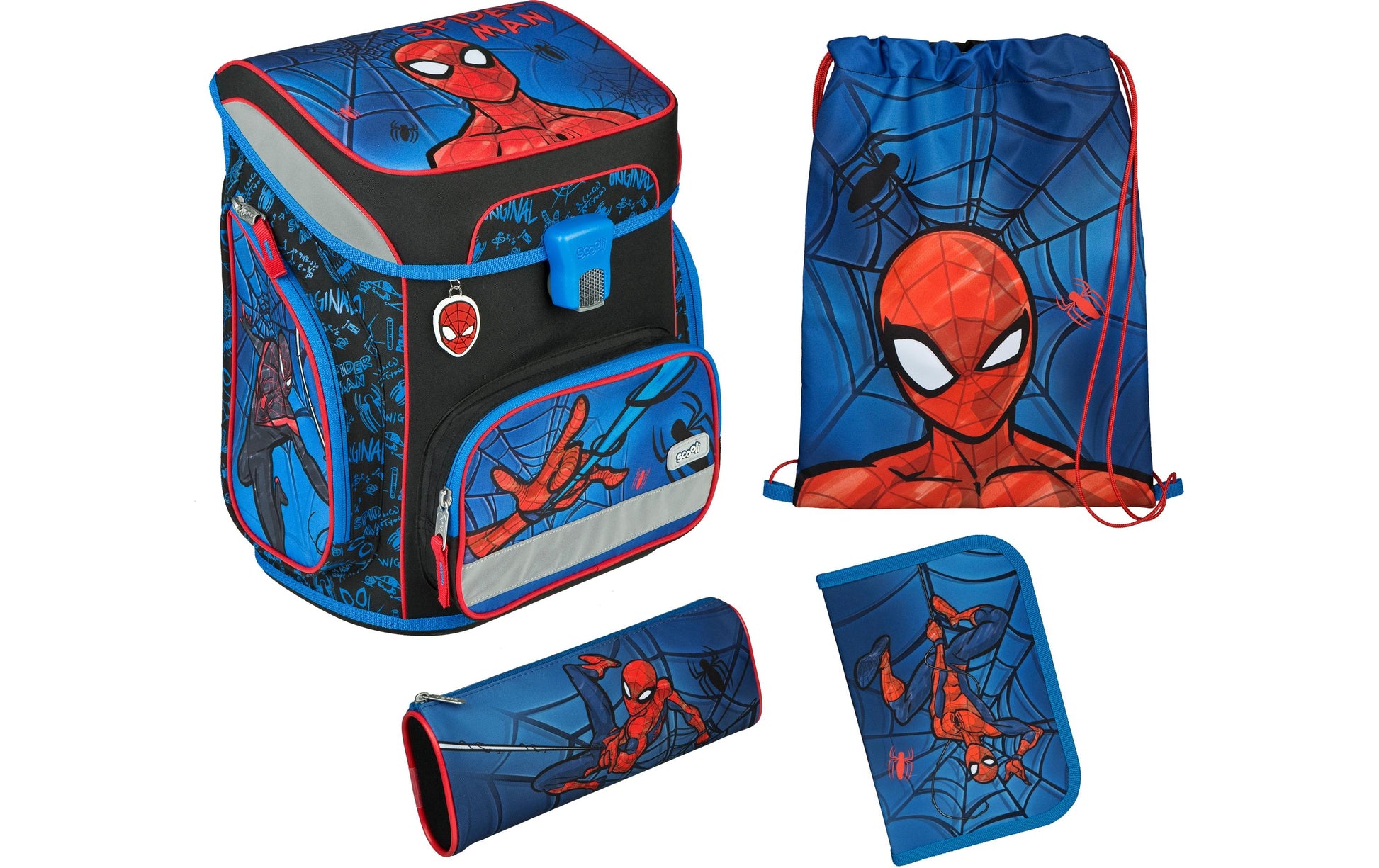 Scooli Schulrucksack-Set 5-teilig, Spider-Man, 18 l, 33×36,5×29 cm