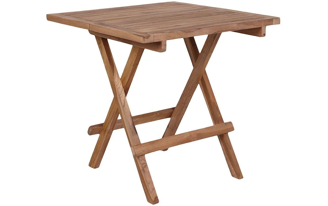 House Nordic Beistelltisch 7501001 – 50 × 50 × 50 cm, quadratisch – Teakholz – natur – faltbar