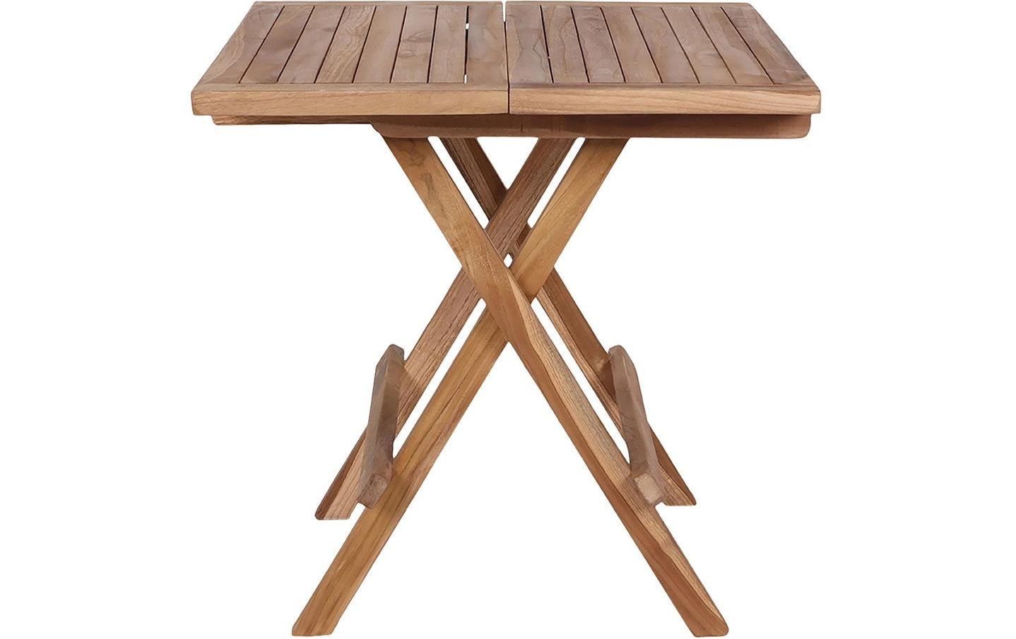 House Nordic Beistelltisch 7501001 – 50 × 50 × 50 cm, quadratisch – Teakholz – natur – faltbar