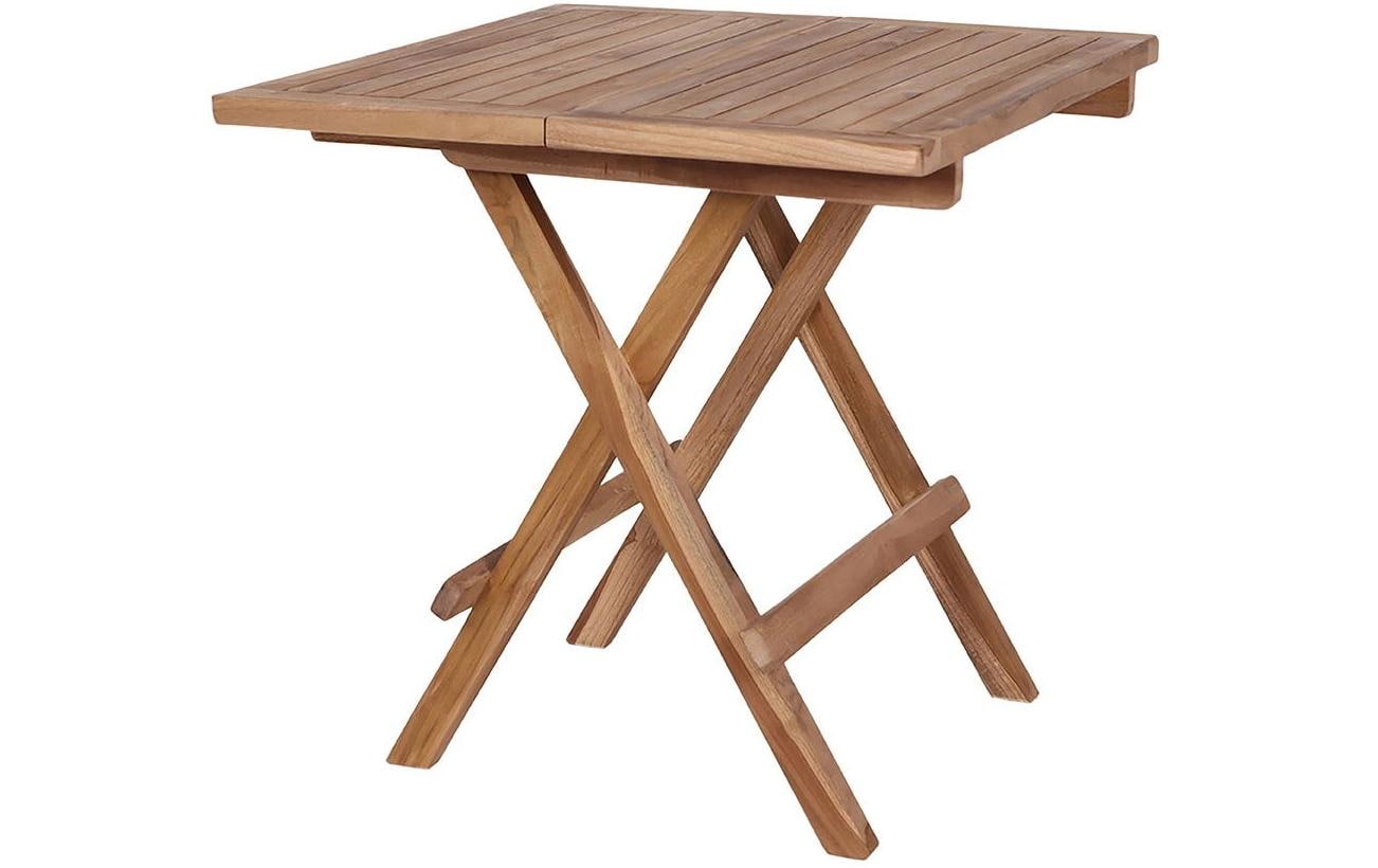 House Nordic Beistelltisch 7501001 – 50 × 50 × 50 cm, quadratisch – Teakholz – natur – faltbar
