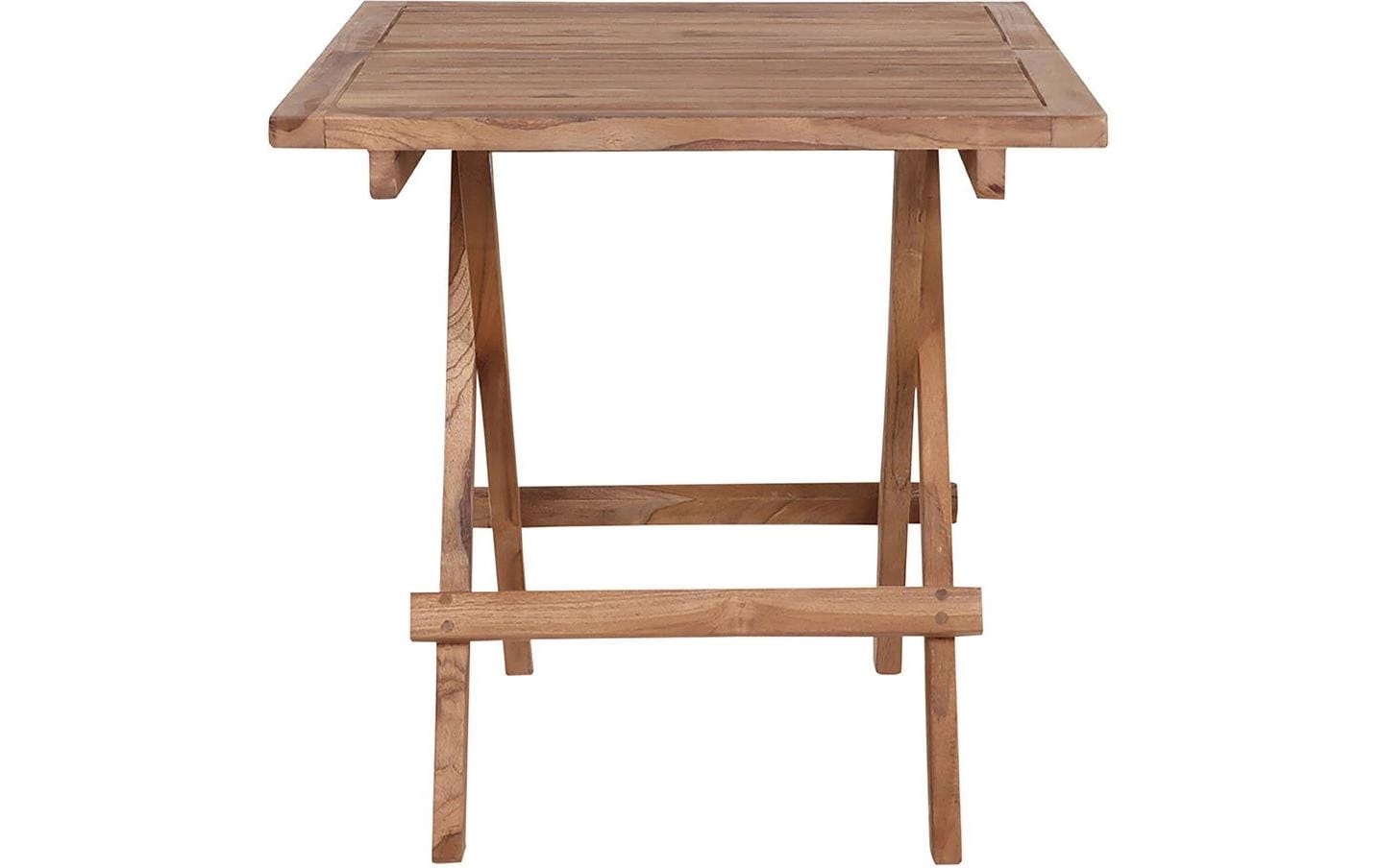 House Nordic Beistelltisch 7501001 – 50 × 50 × 50 cm, quadratisch – Teakholz – natur – faltbar