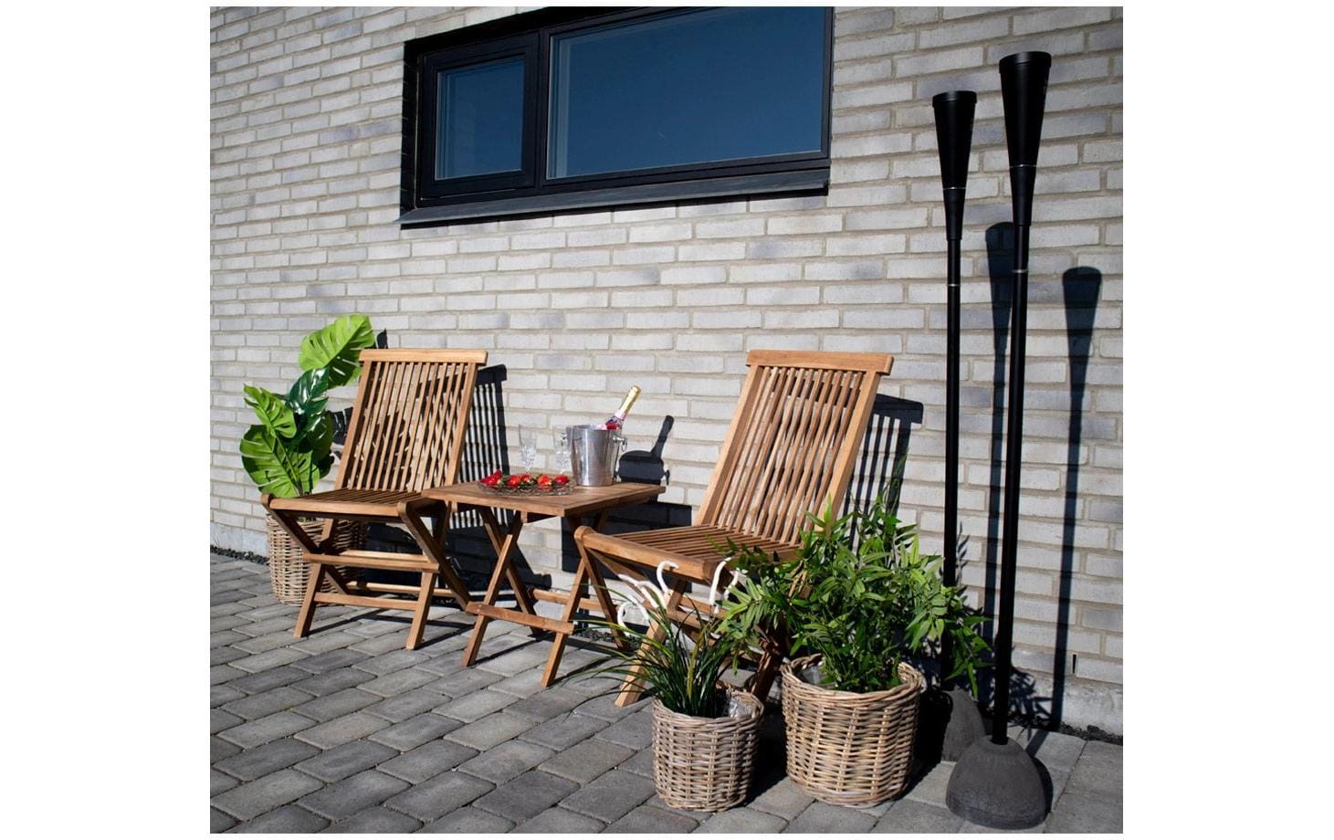 House Nordic Beistelltisch 7501001 – 50 × 50 × 50 cm, quadratisch – Teakholz – natur – faltbar