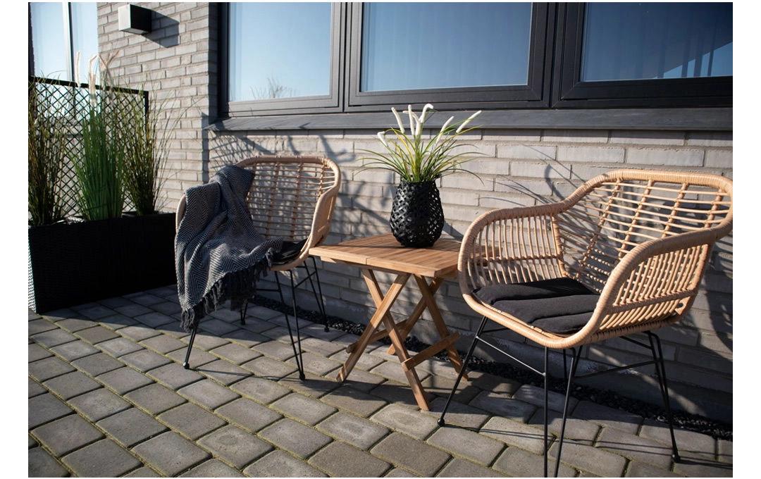 House Nordic Beistelltisch 7501001 – 50 × 50 × 50 cm, quadratisch – Teakholz – natur – faltbar