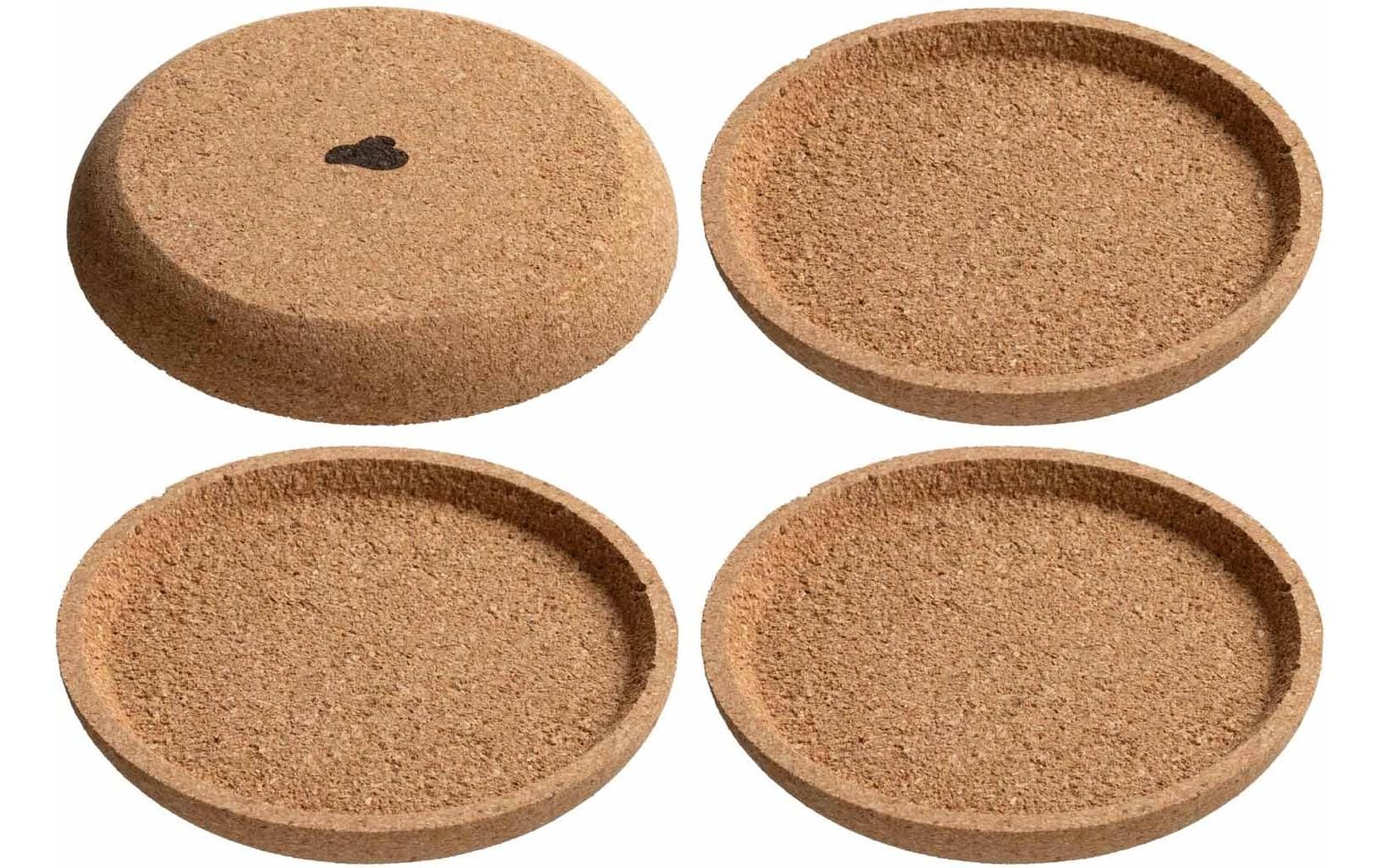 LEONARDO Untersetzer 4er-Set, Ø 8,8 × 4,3 cm, Kork, Beige, für Gläser