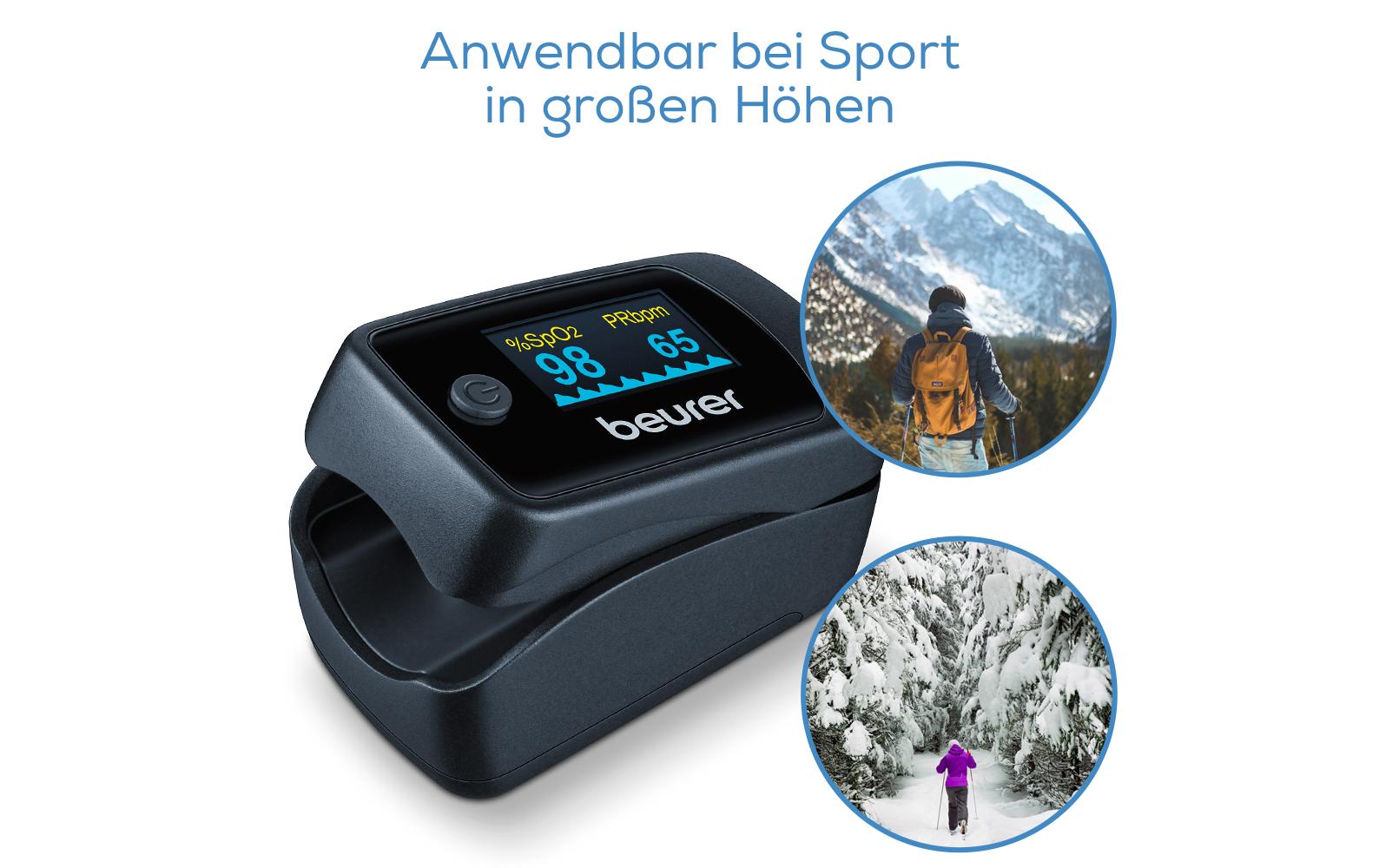 Beurer Pulsoxymeter PO45 – SpO2, Pulsfrequenz, PMI