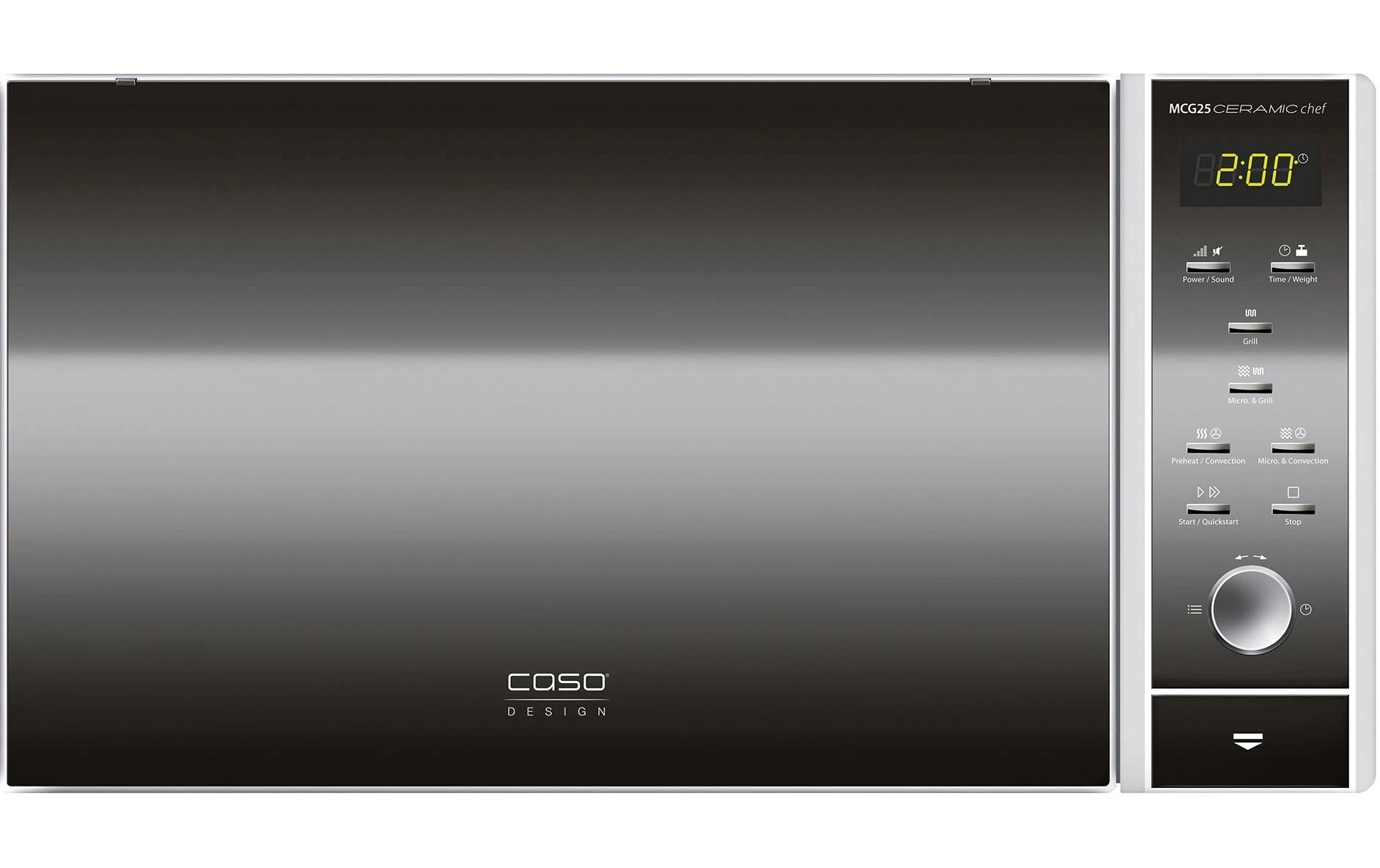 Caso Kombi-Mikrowelle MCG 25 Ceramic Chef – 25 l, Grill & Heissluft, 900 W – Schwarz