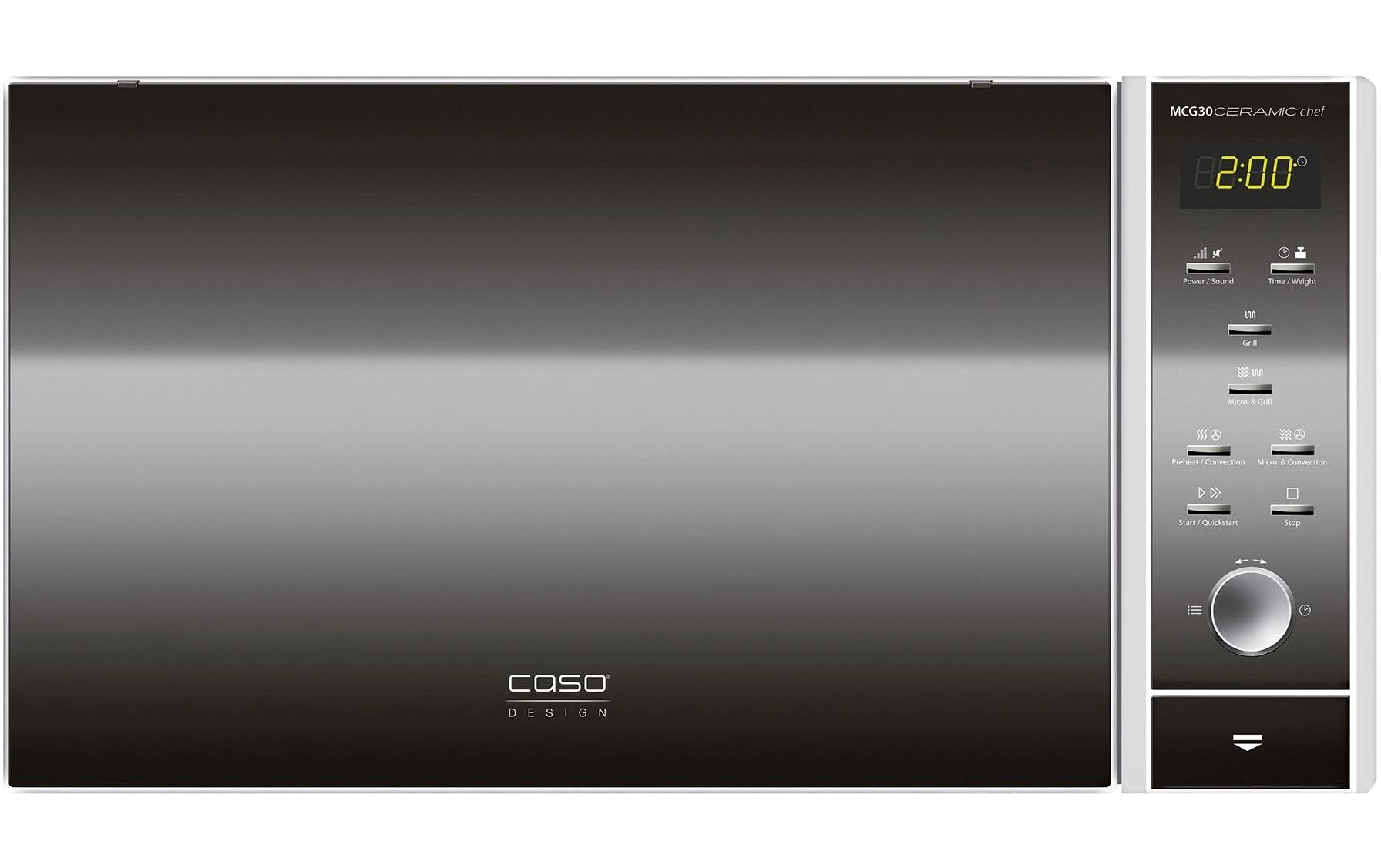 Caso Kombi-Mikrowelle MCG30 Ceramic Chef – 30 l, Grill & Heissluft, 900 W – Schwarz