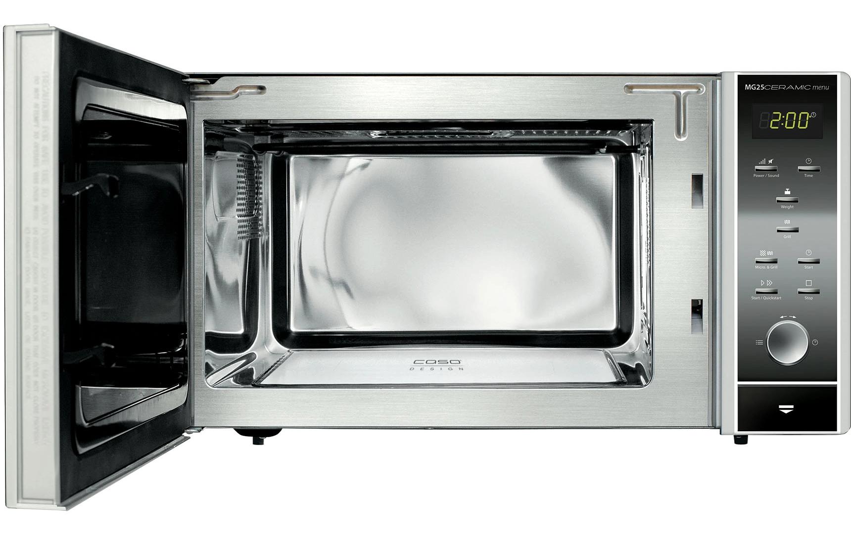 Caso Grill-Mikrowelle MG25 Ceramic Menu – 25 l, Grill, 900 W – Schwarz/Edelstahl