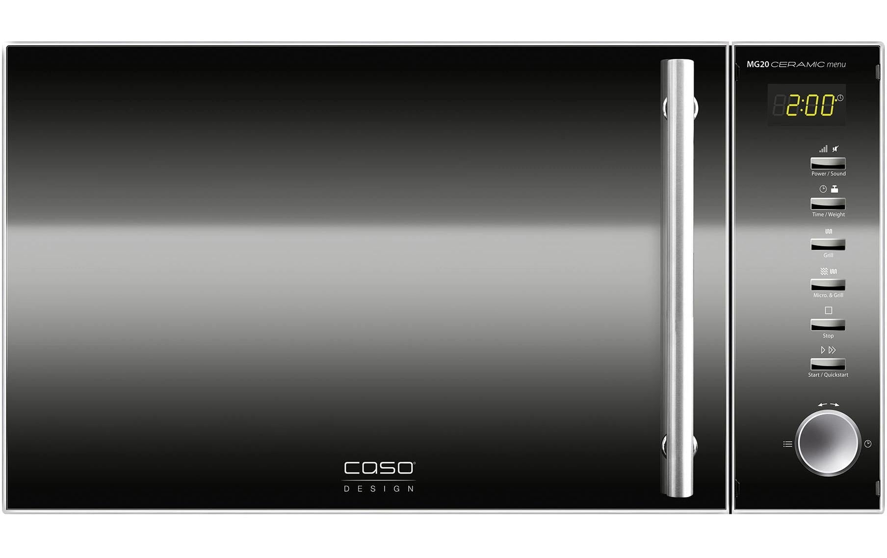 Caso Grill-Mikrowelle MG20 Ceramic Menu – 20 l, Grill, 800 W – Schwarz