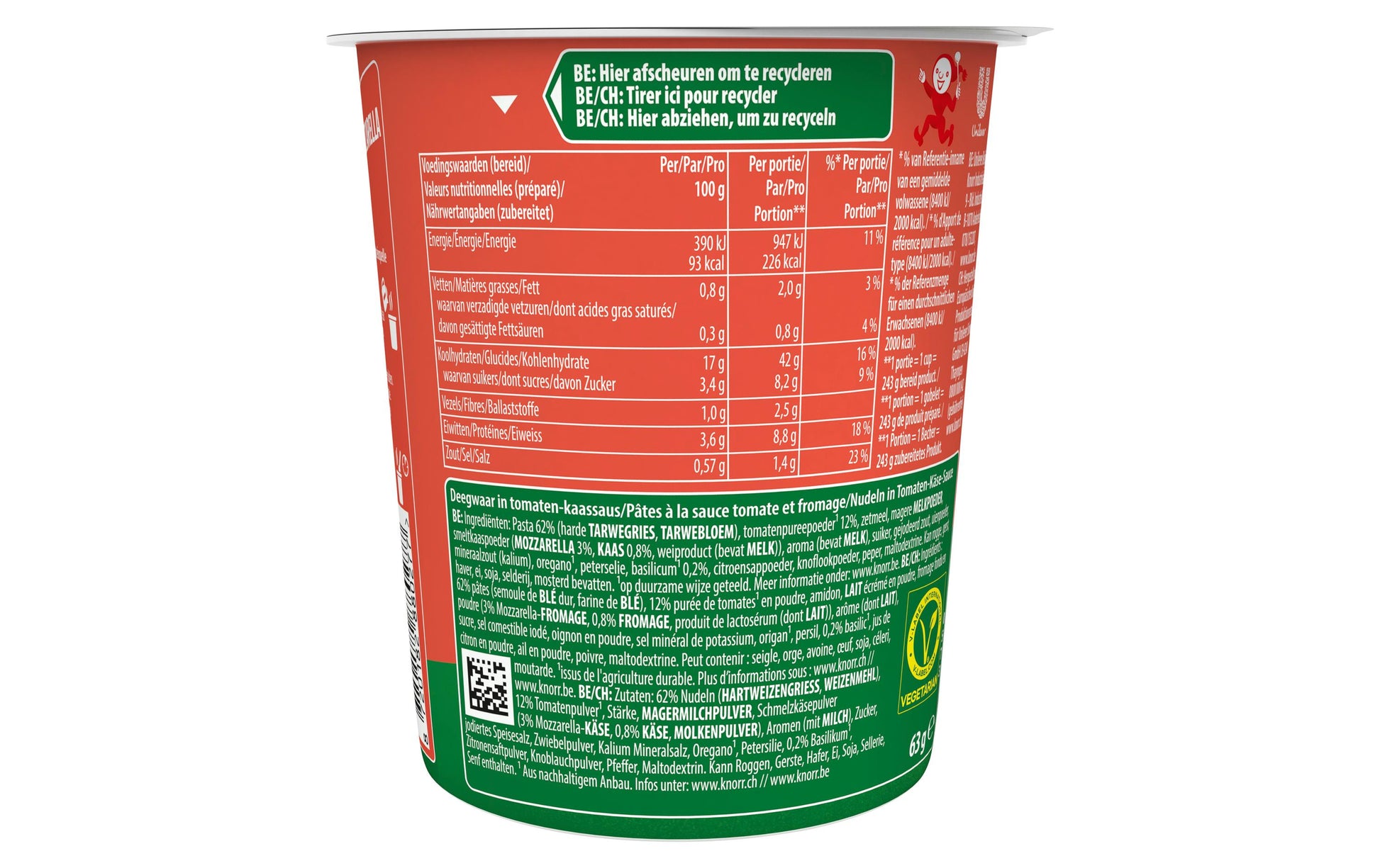 Knorr Pasta Tomate & Mozzarella Vegetarisch – 63 g