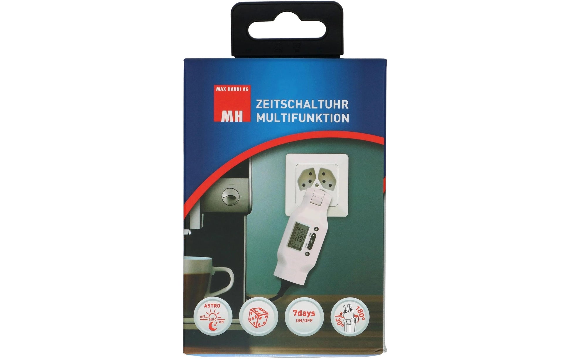 Max Hauri AG Max Hauri Digitale Zeitschaltuhr – 30 Schaltpunkte, IP20, Zwischenstecker – Weiss