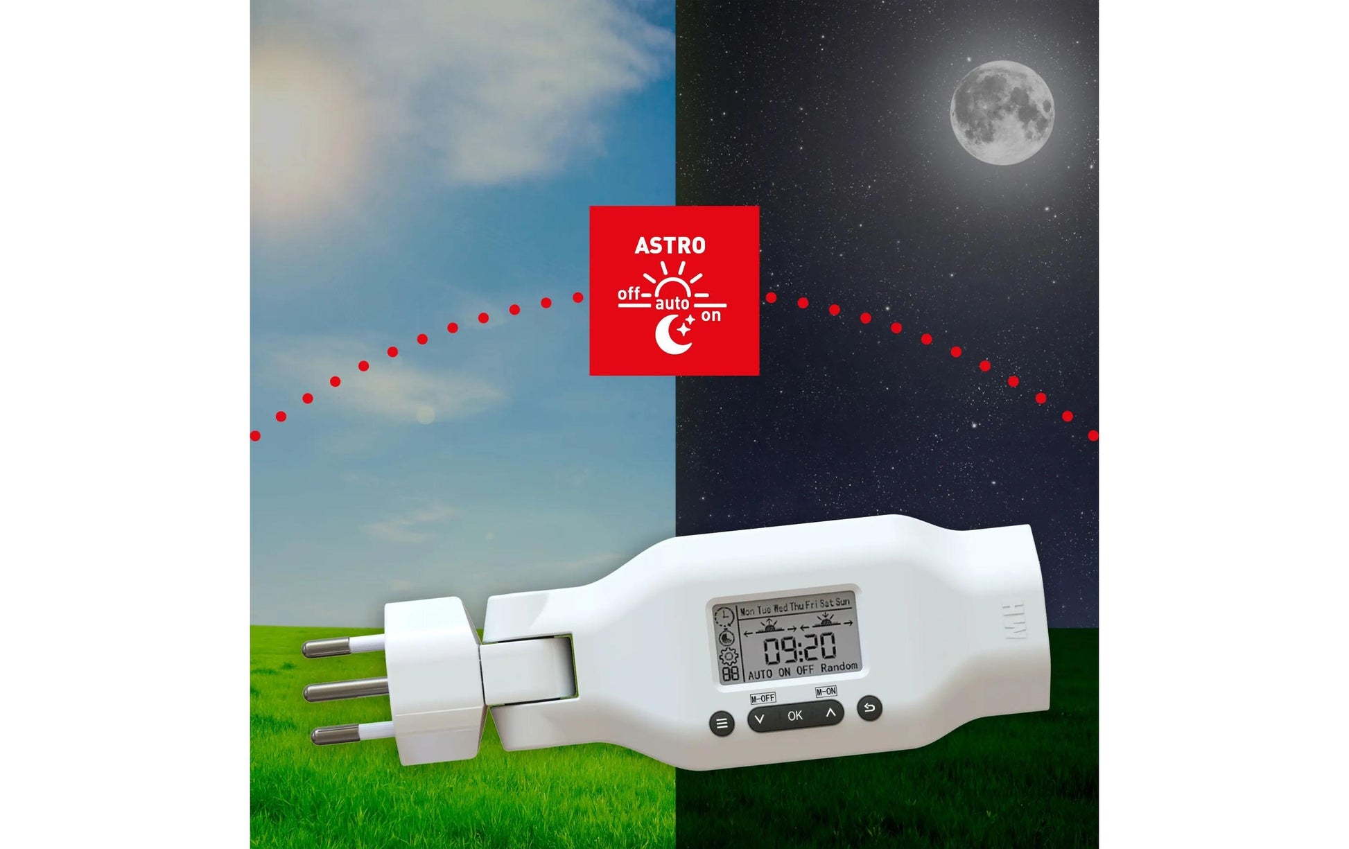 Max Hauri AG Max Hauri Digitale Zeitschaltuhr – 30 Schaltpunkte, IP20, Zwischenstecker – Weiss