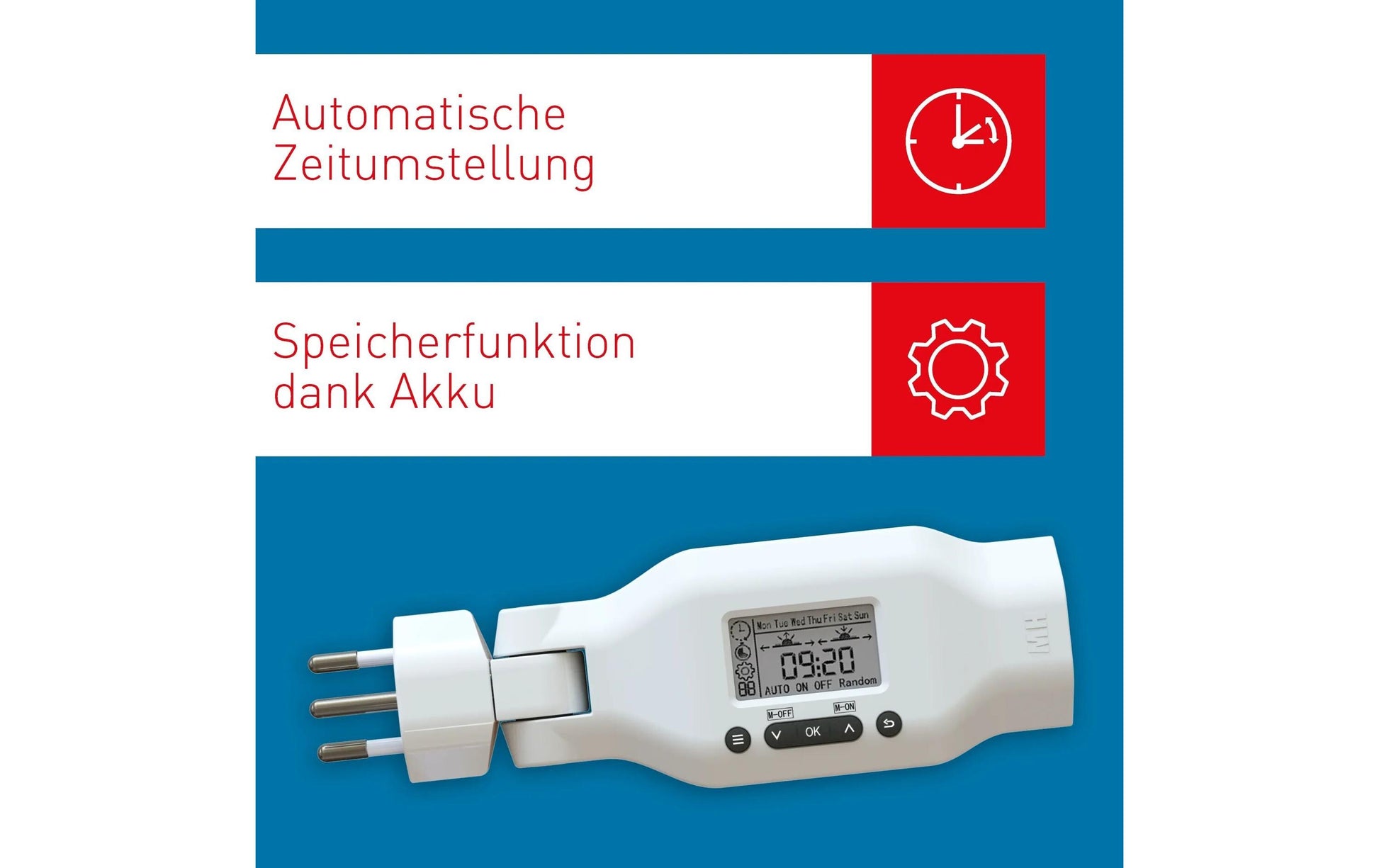Max Hauri AG Max Hauri Digitale Zeitschaltuhr – 30 Schaltpunkte, IP20, Zwischenstecker – Weiss
