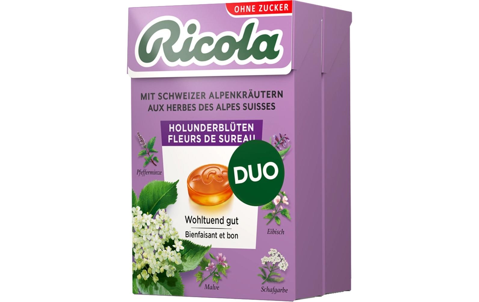 Ricola Box Duo Holunderblüten Lutschbonbons – Vegan – 100 g