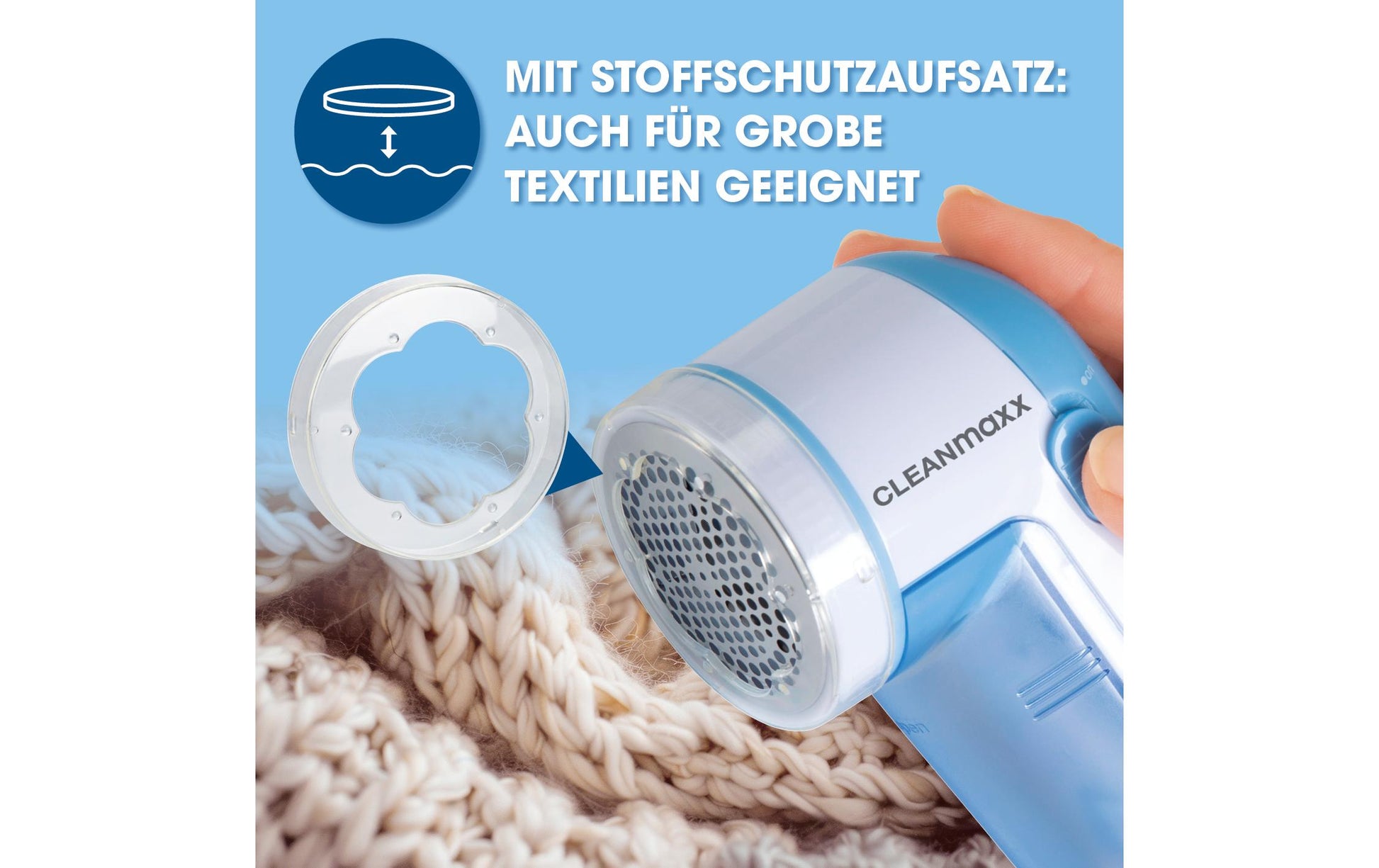 Cleanmaxx Fusselrasierer 3 V – Kunststoff, Weiss, 7,0 × 14,0 × 8,8 cm