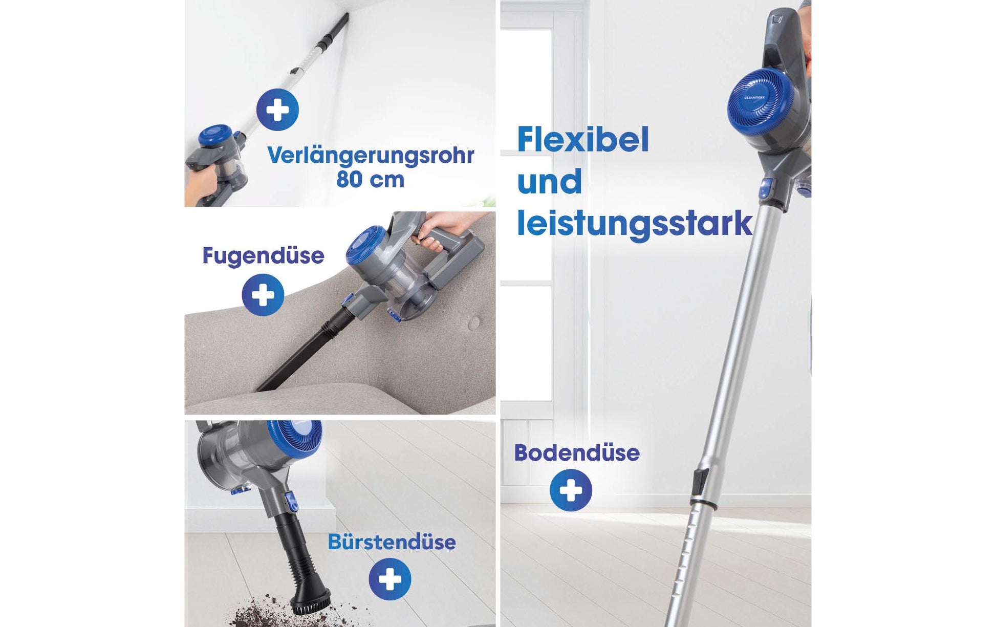 CLEANmaxx Staubsauger – 0,3 l, Akkubetrieben, 2 Stufen, 22 V