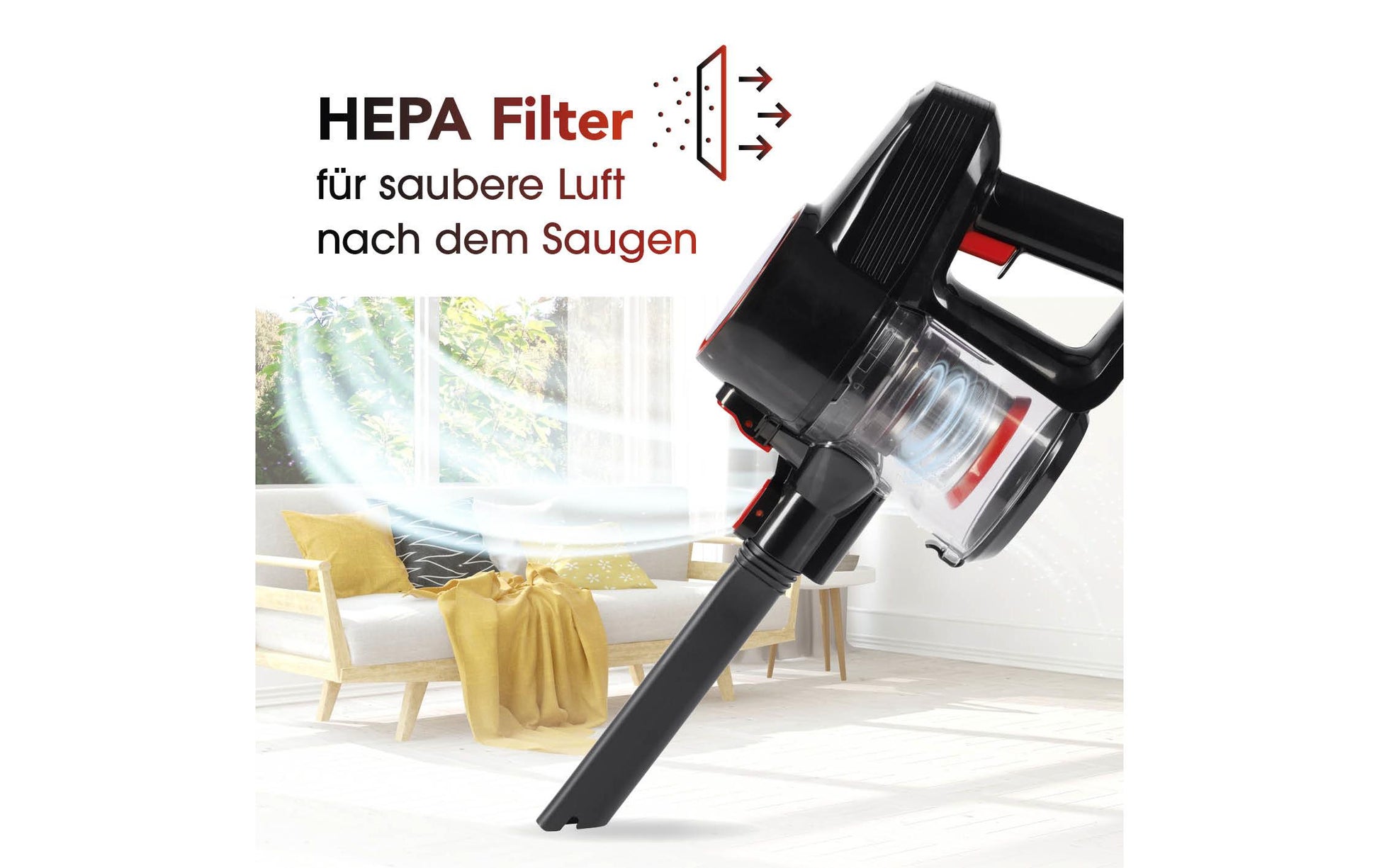 CLEANmaxx Akkustaubsauger – 0,8 l, Akkubetrieb, 2 Stufen, 22 V