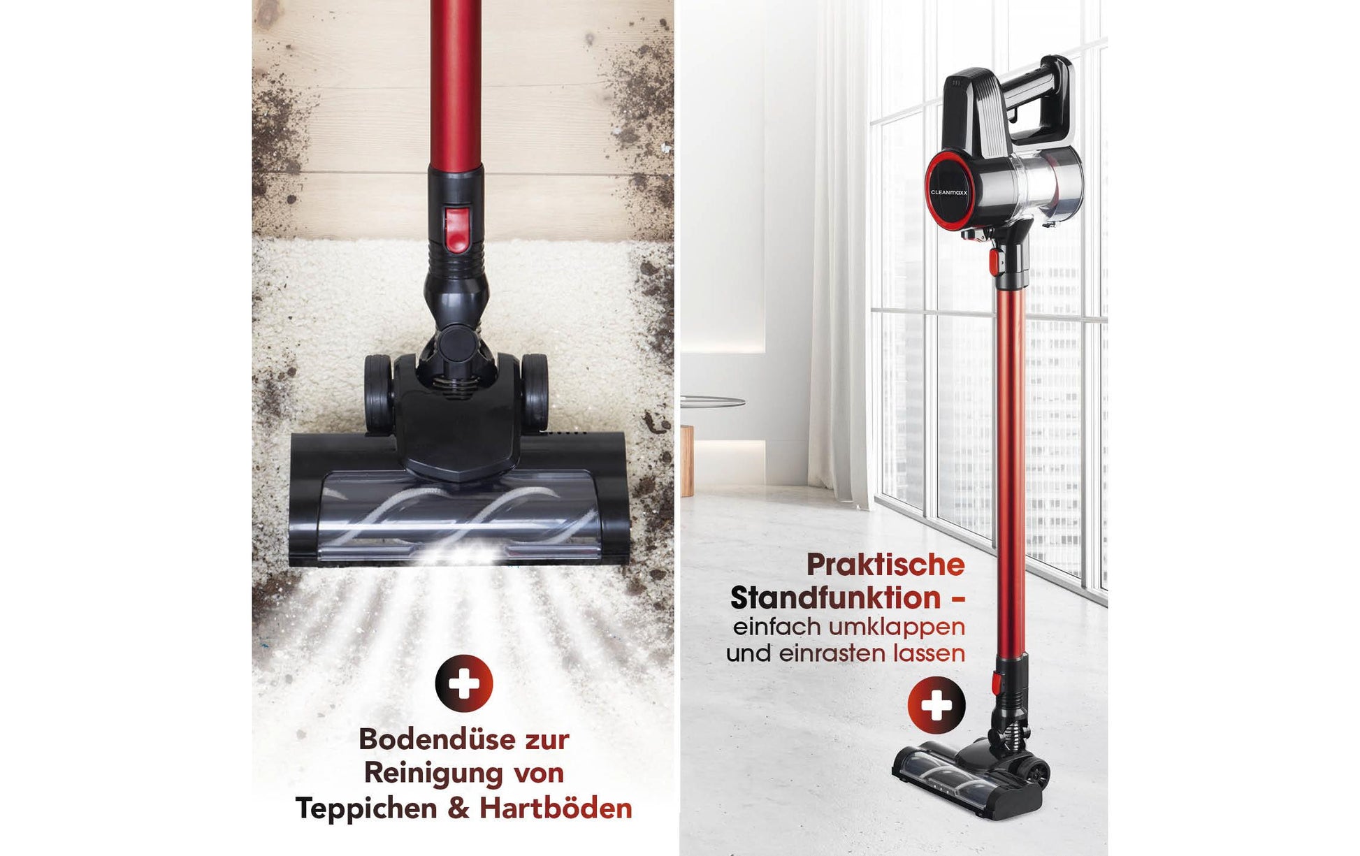 CLEANmaxx Akkustaubsauger – 0,8 l, Akkubetrieb, 2 Stufen, 22 V