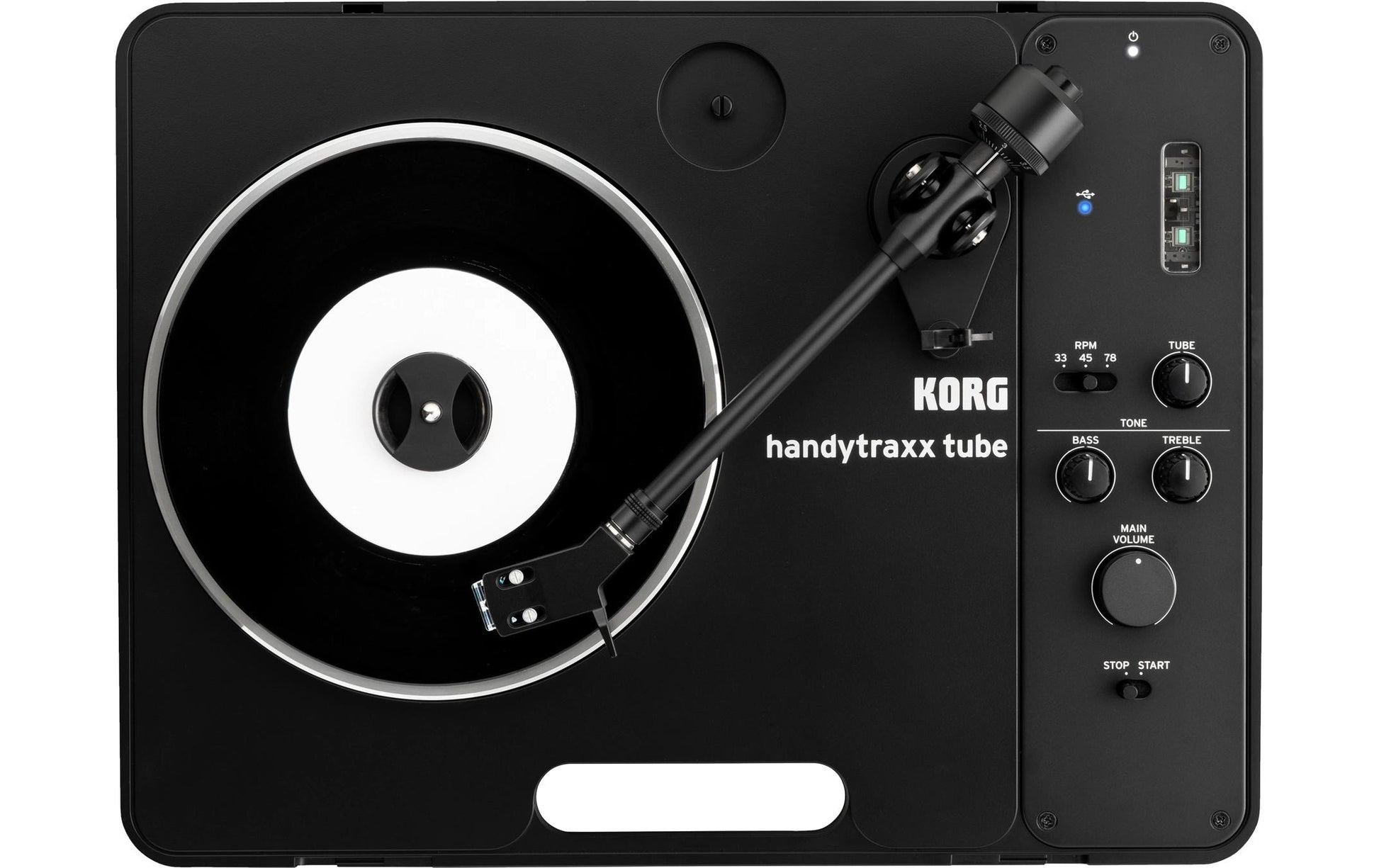 Korg Handytraxx Tube – Plattenspieler – Phono-Preamp, mit Lautsprecher – Schwarz
