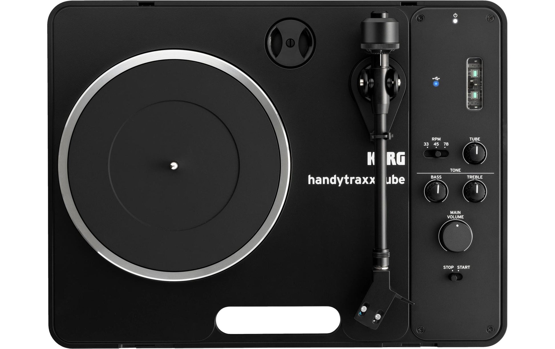 Korg Handytraxx Tube – Plattenspieler – Phono-Preamp, mit Lautsprecher – Schwarz