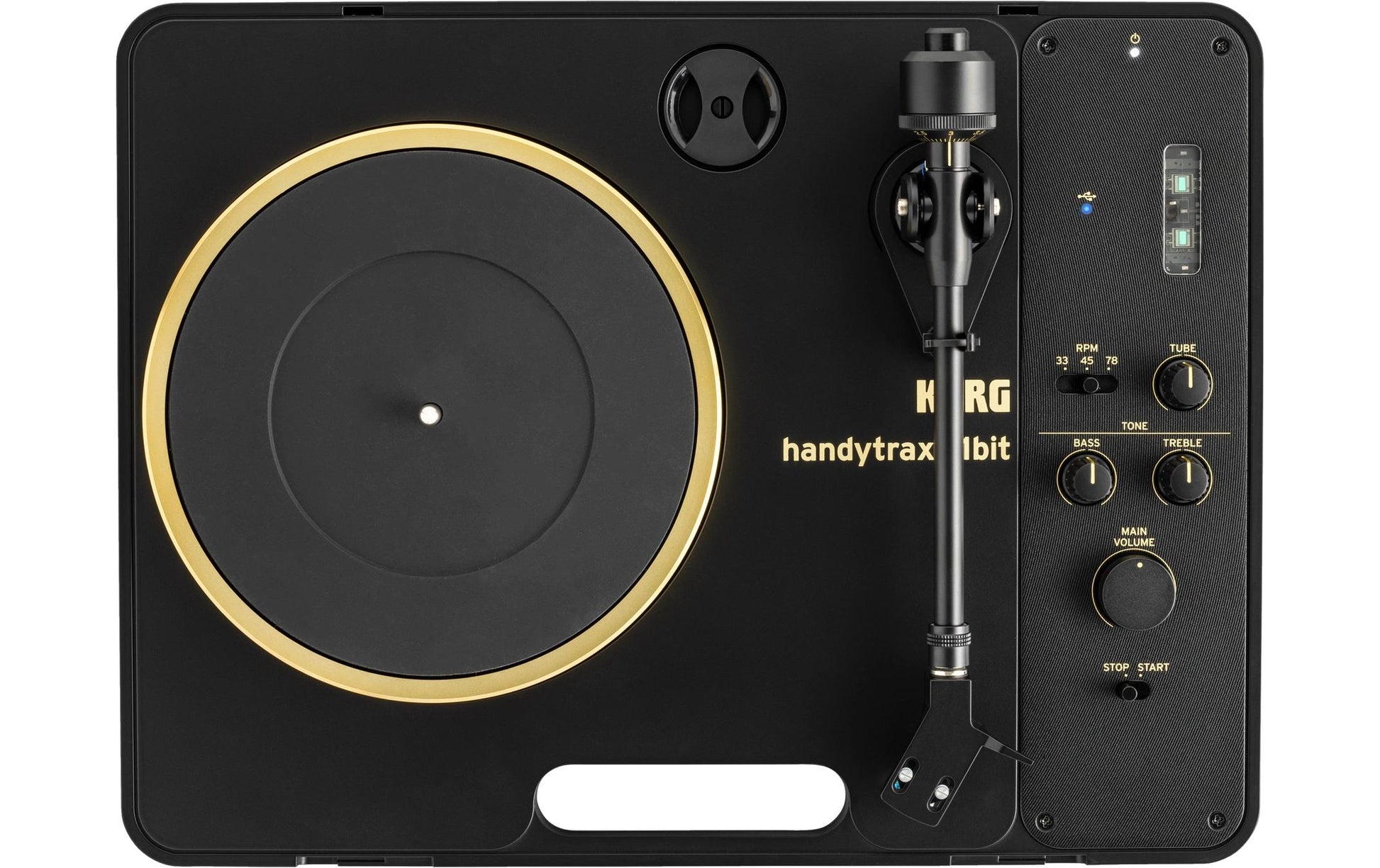 Korg handytraxx 1bit – Plattenspieler – Portabel – Phono-Preamp, mit Lautsprecher – Schwarz